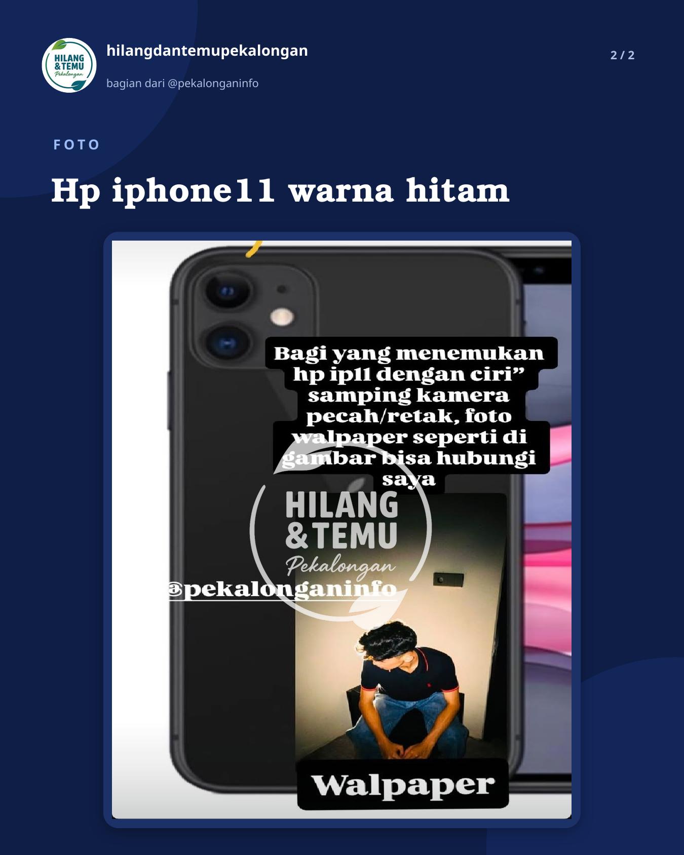 Slide 2 laporan Hp iphone11 warna hitam