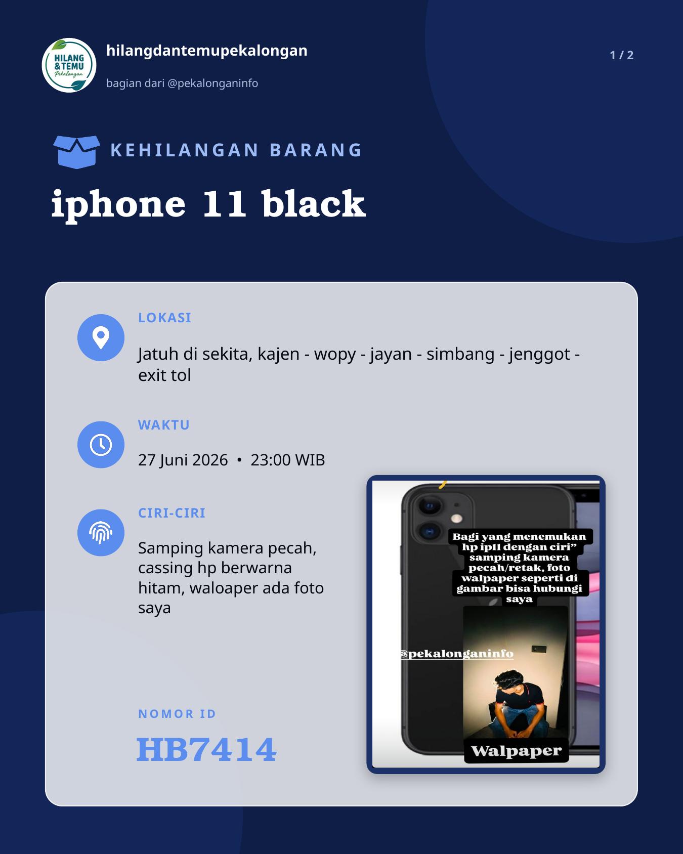 Slide laporan iphone 11 black (HB7414)