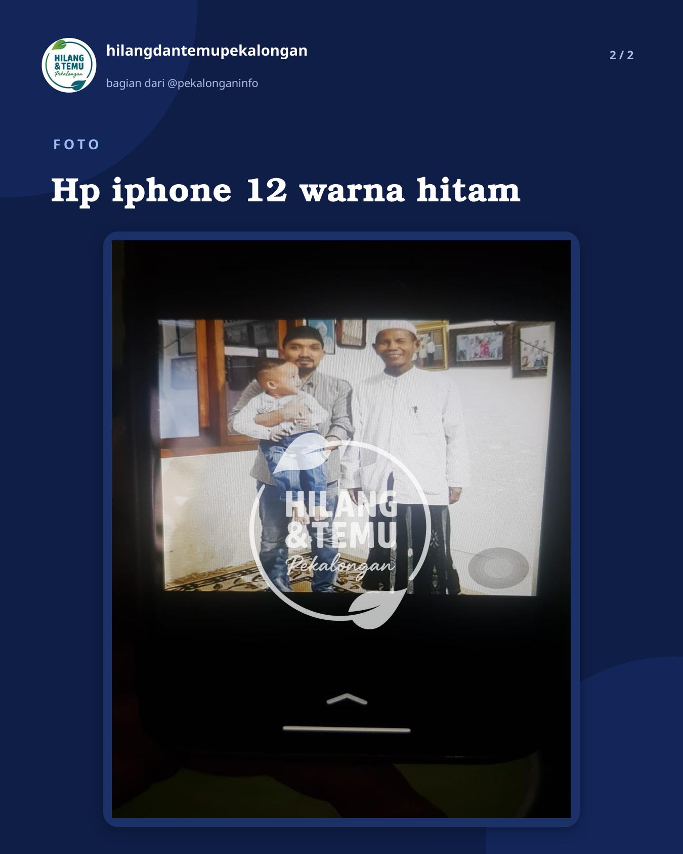 Slide 2 laporan Hp iphone 12 warna hitam