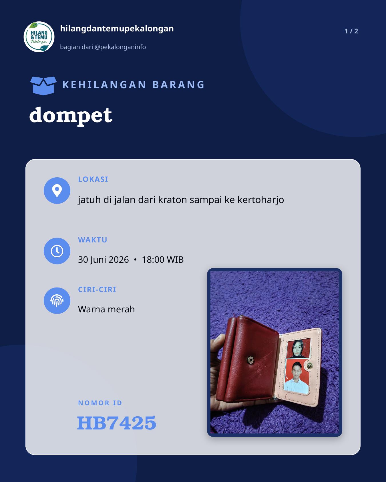 Slide laporan dompet (HB7425)
