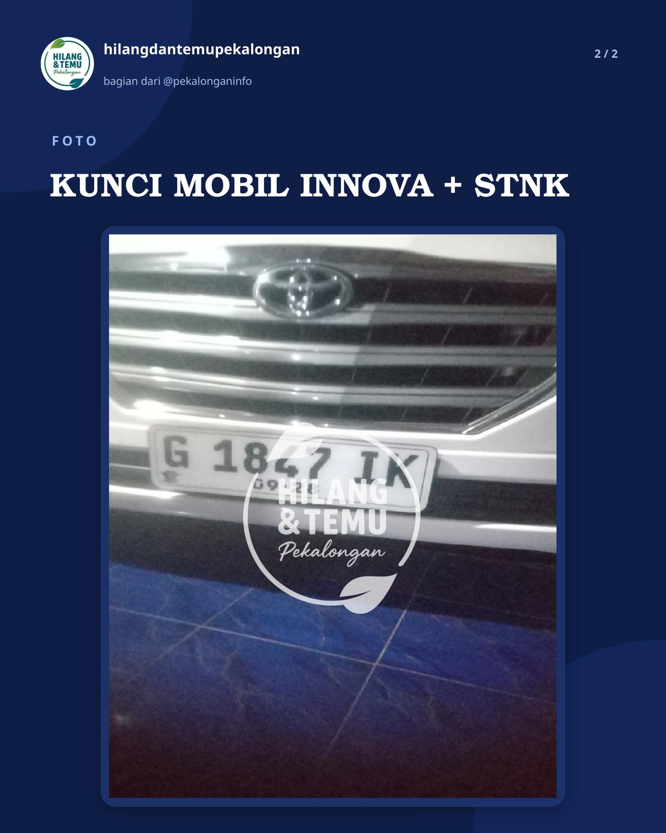 Slide 2 laporan KUNCI MOBIL INNOVA + STNK