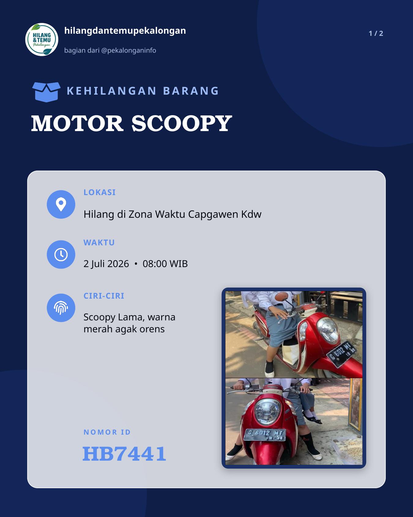 Slide laporan MOTOR SCOOPY (HB7441)