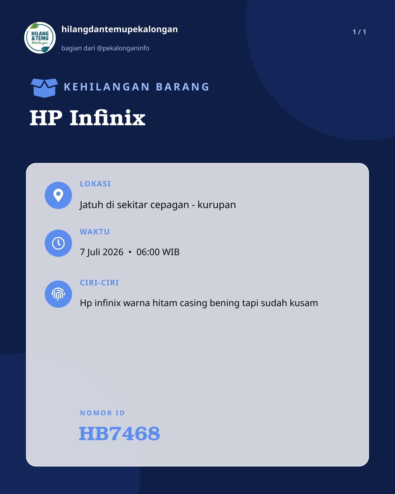 Slide laporan HP Infinix (HB7468)