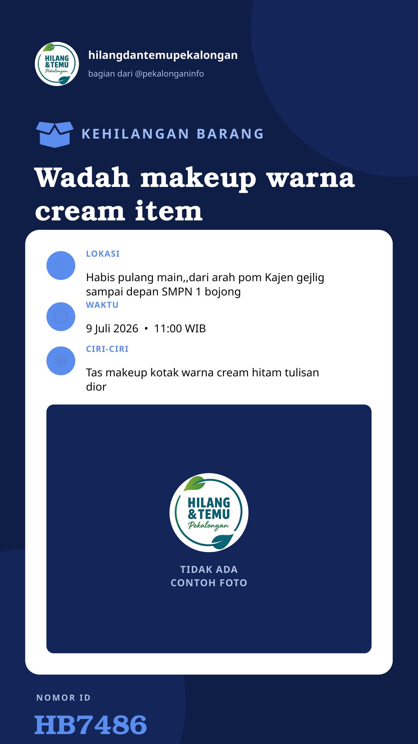 Story 9:16 laporan Wadah makeup warna cream item tulisan Dior isi makeup semua
