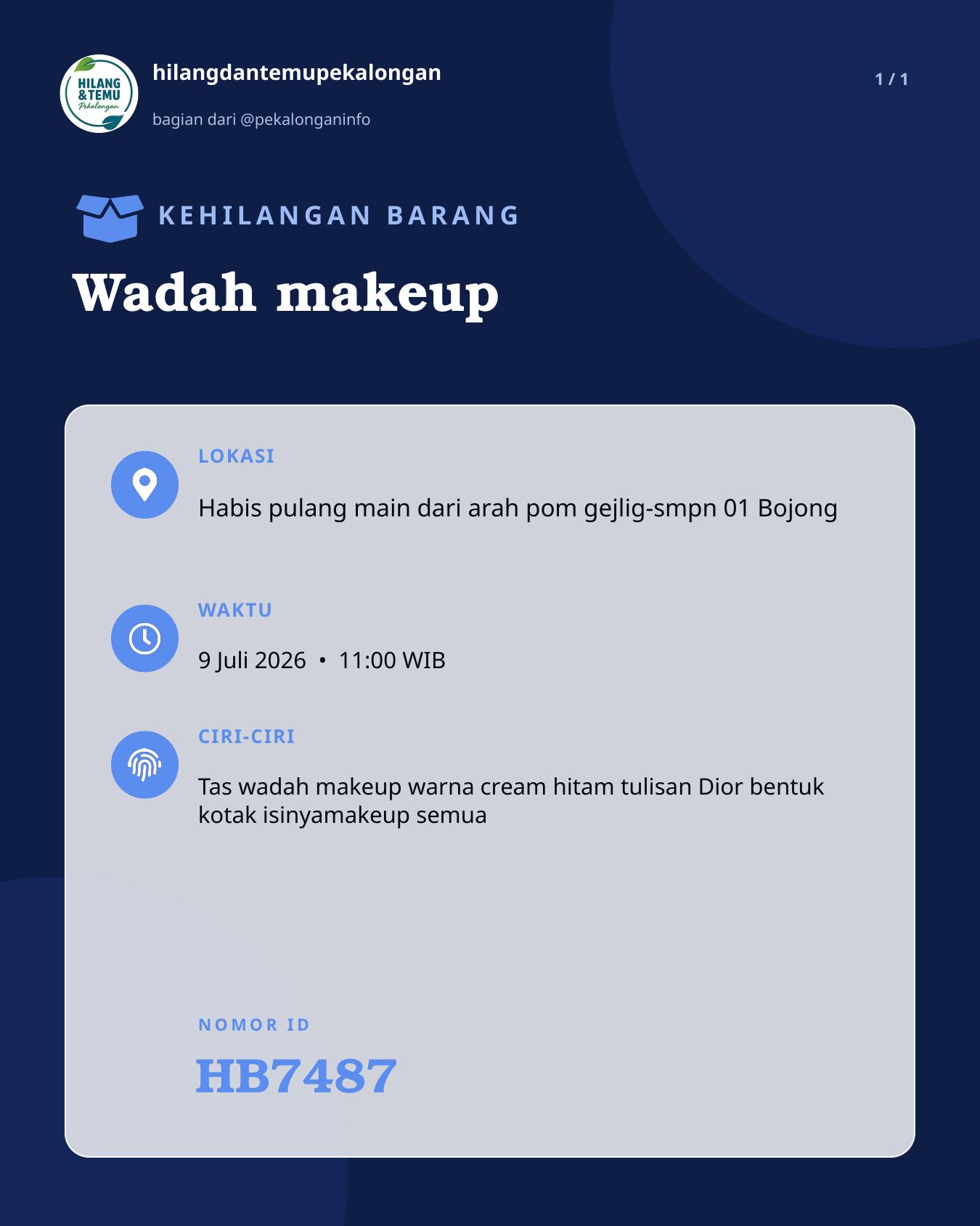 Slide laporan Wadah makeup (HB7487)