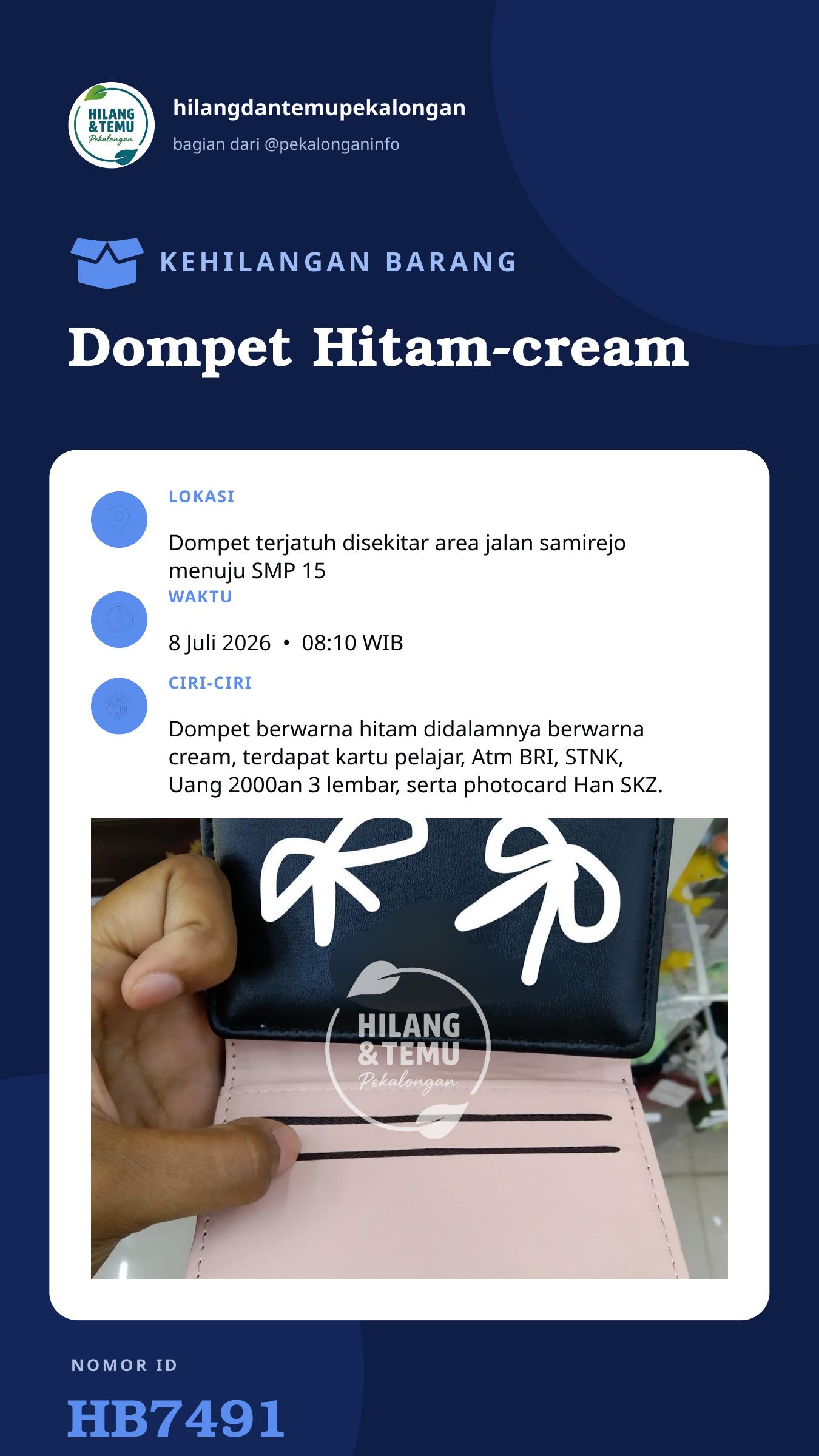 Story 9:16 laporan Dompet Hitam-cream
