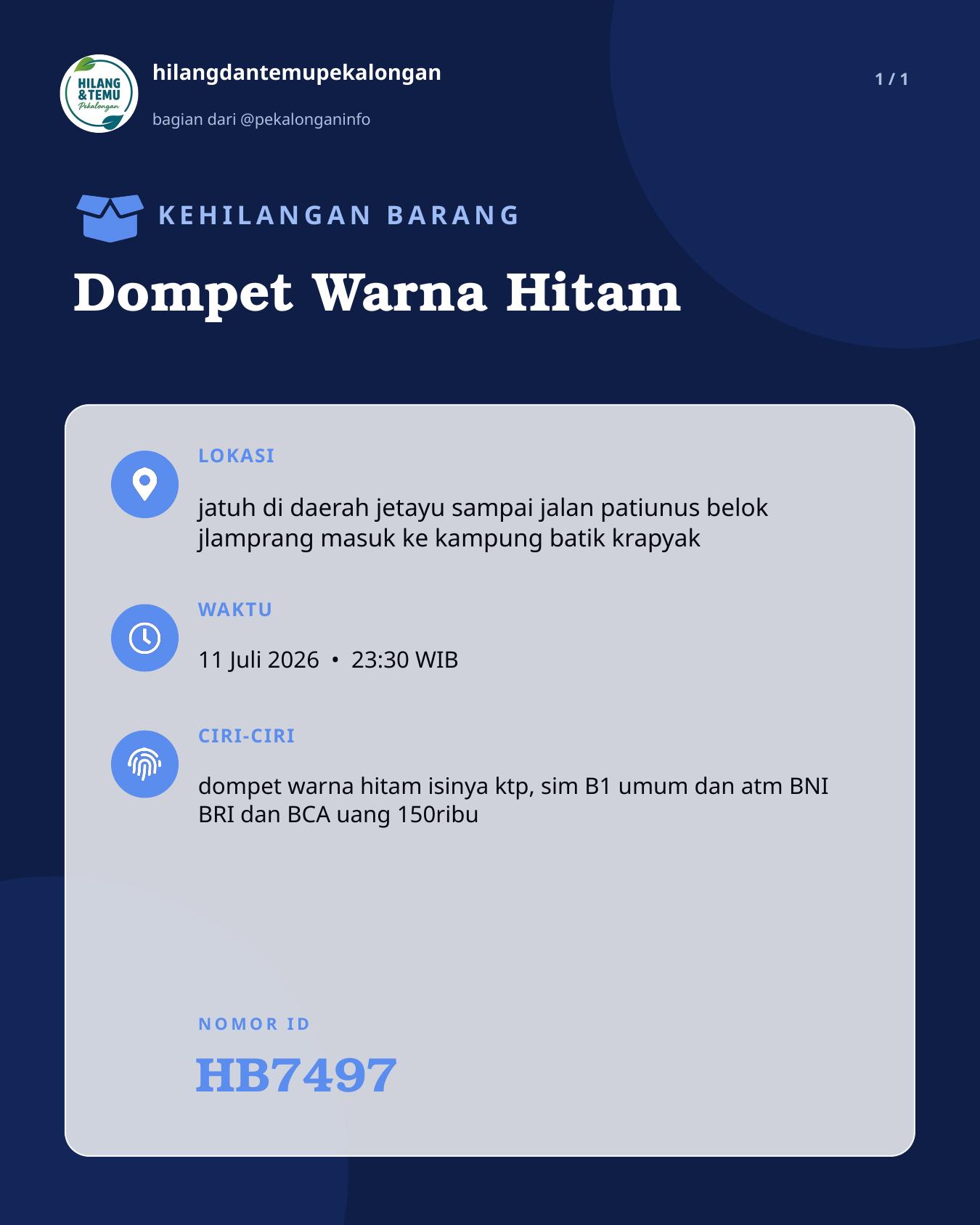 Slide laporan Dompet Warna Hitam (HB7497)