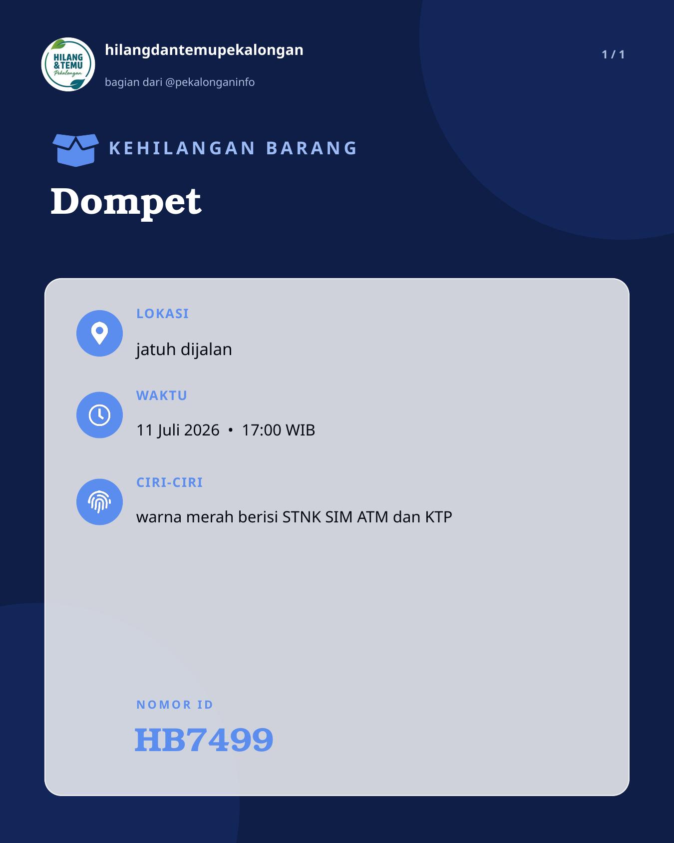 Slide laporan Dompet (HB7499)