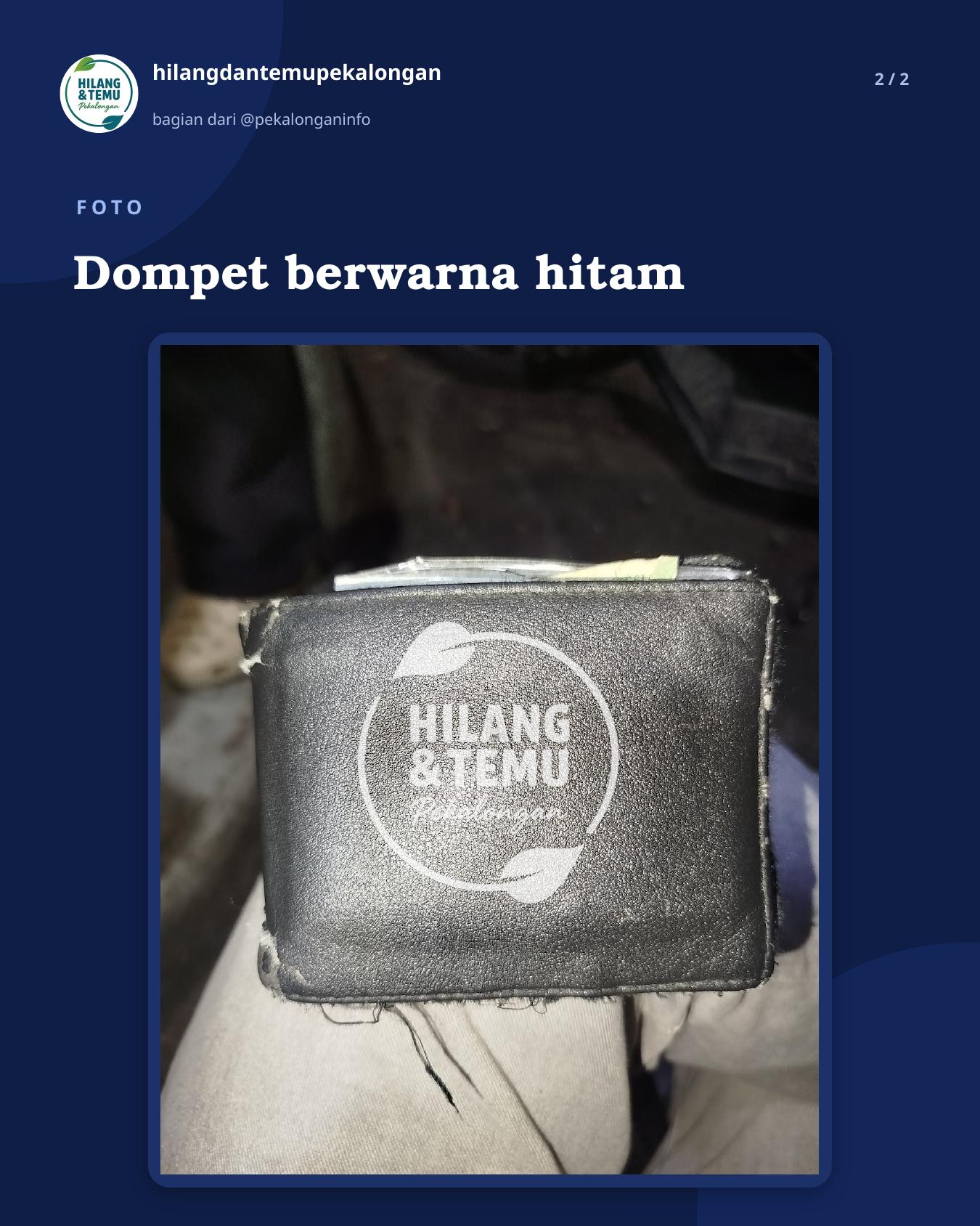Slide 2 laporan Dompet berwarna hitam
