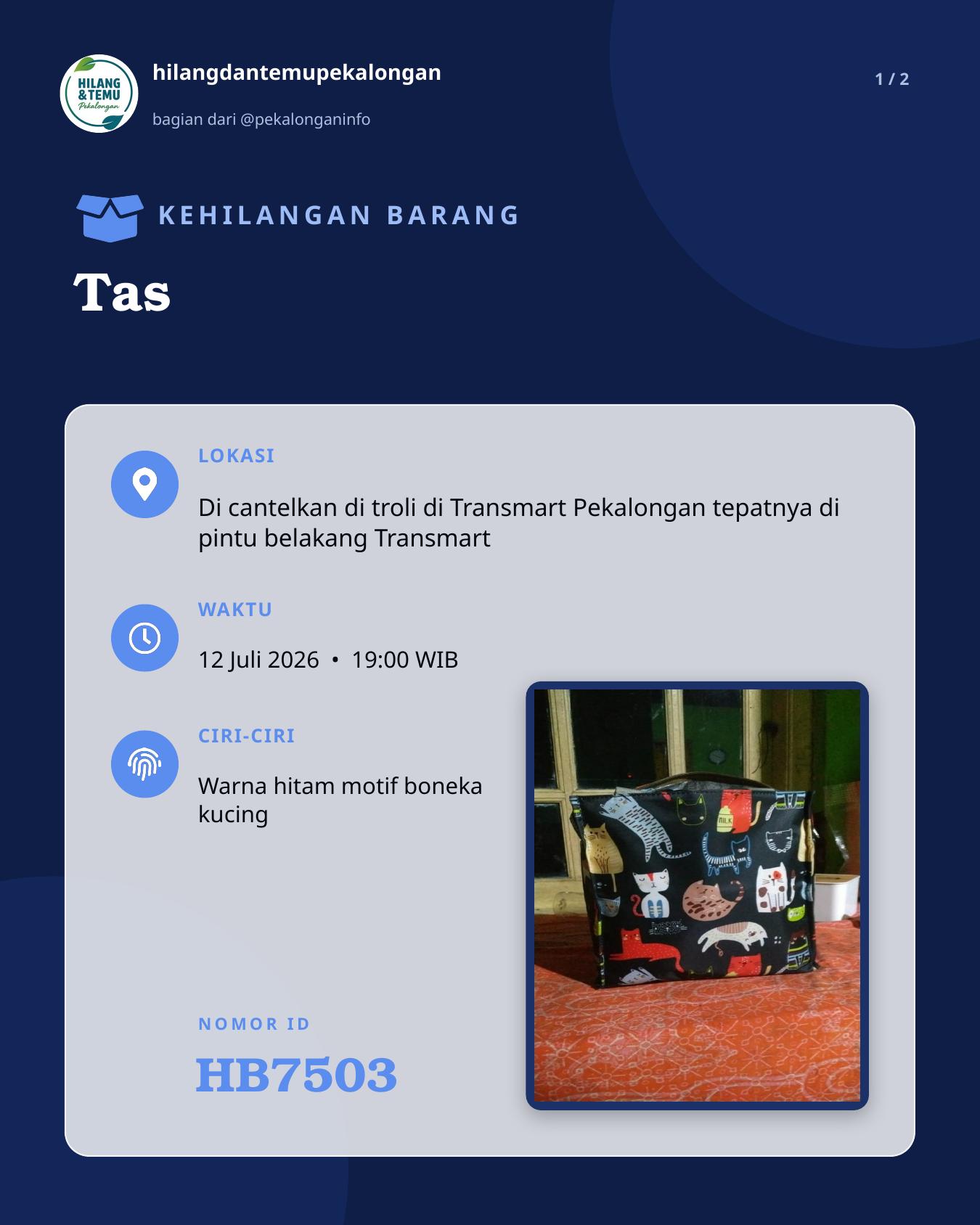 Slide laporan Tas (HB7503)