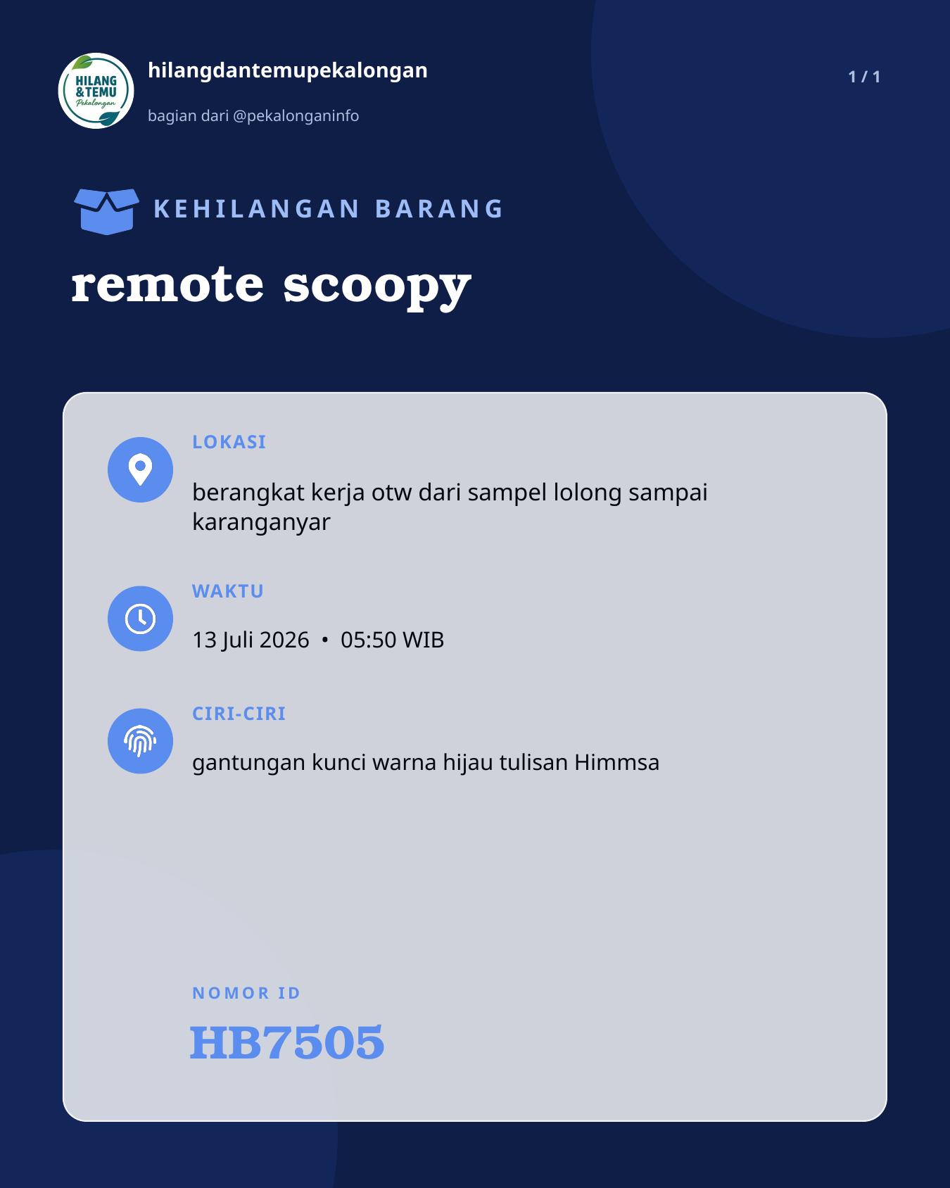 Slide laporan remote scoopy (HB7505)
