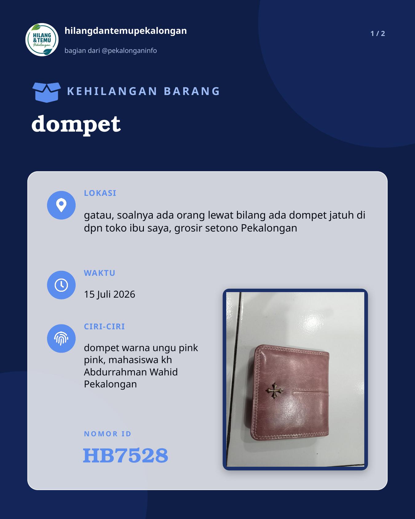 Slide laporan dompet (HB7528)