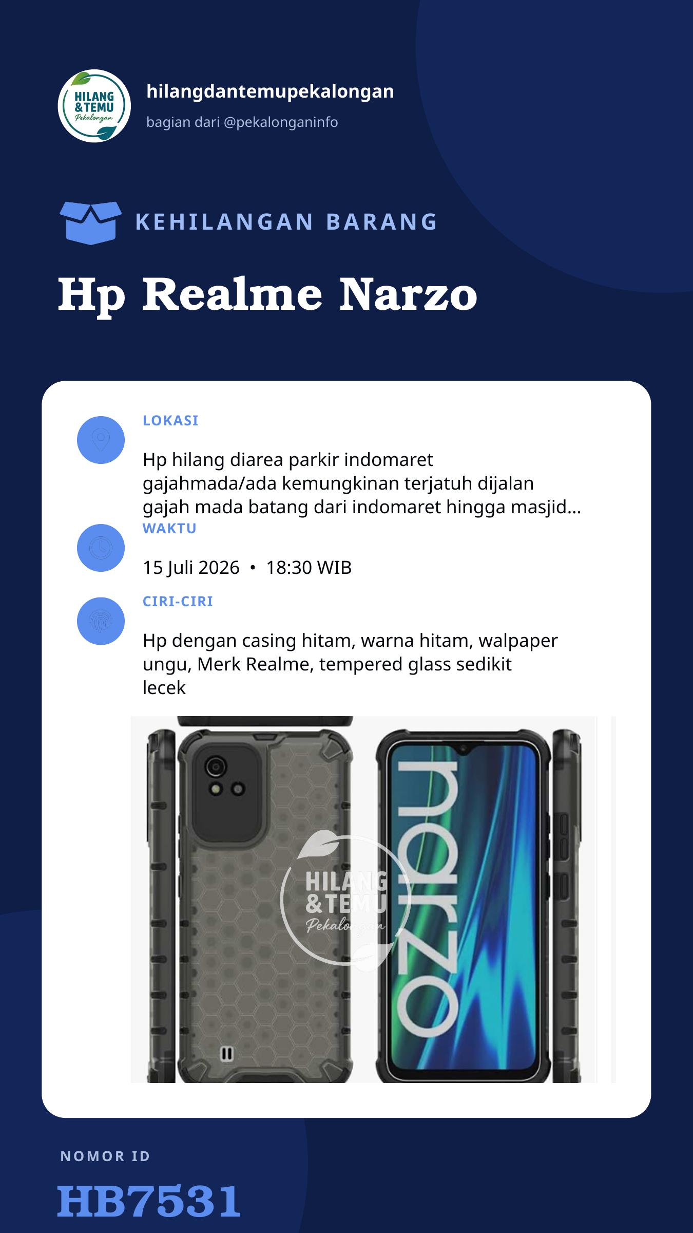 Story 9:16 laporan Hp Realme Narzo