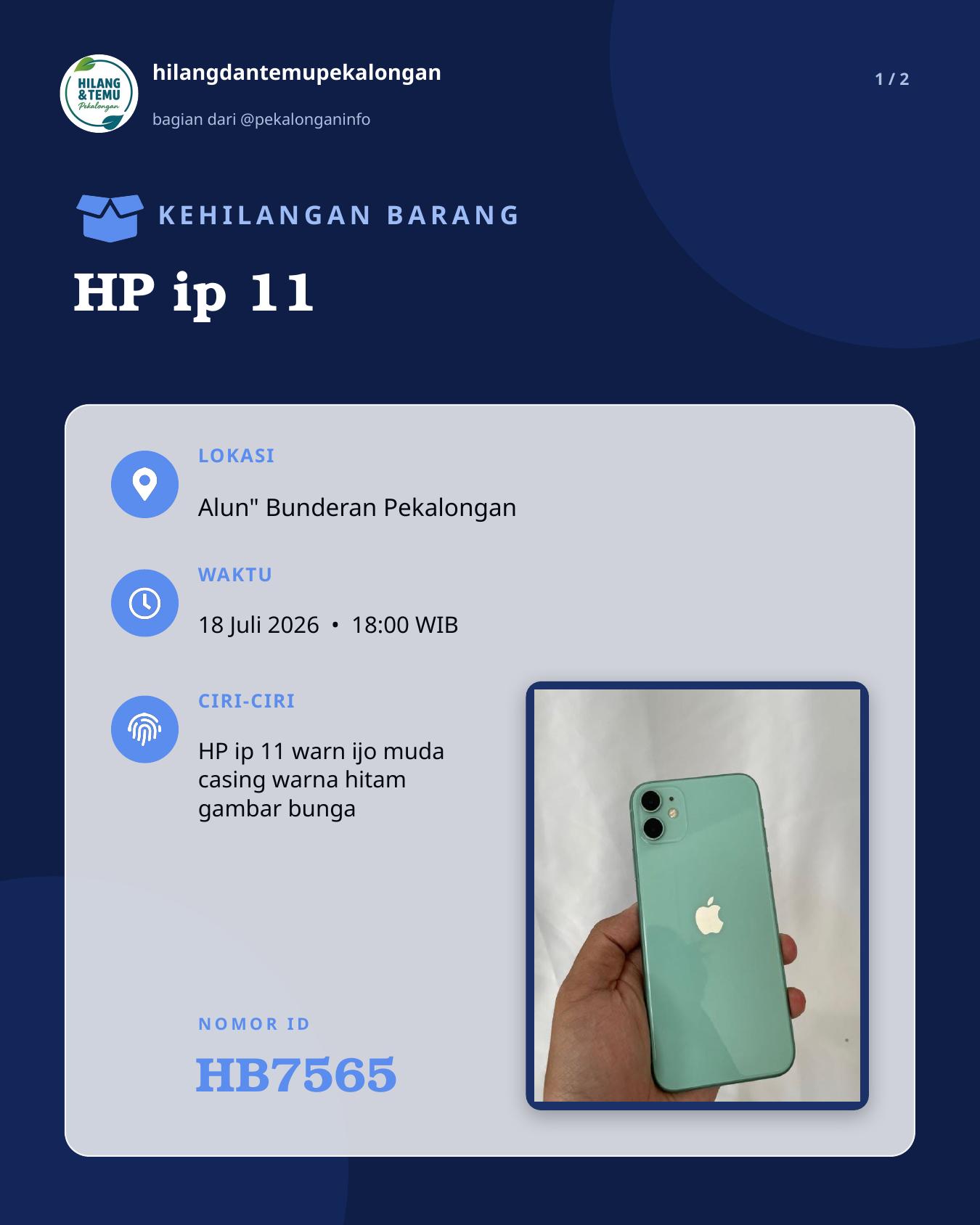 Slide laporan HP ip 11 (HB7565)