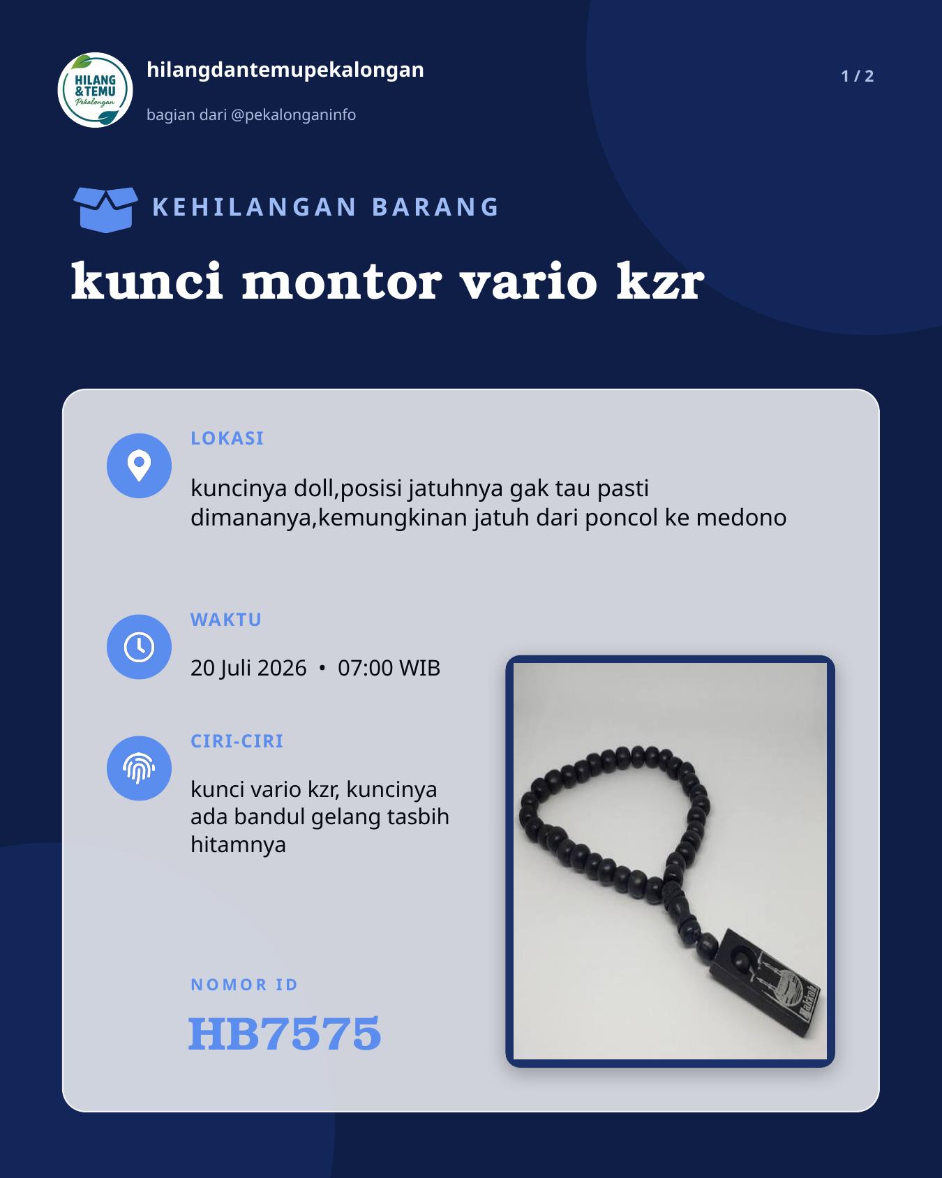 Slide laporan kunci montor vario kzr (HB7575)