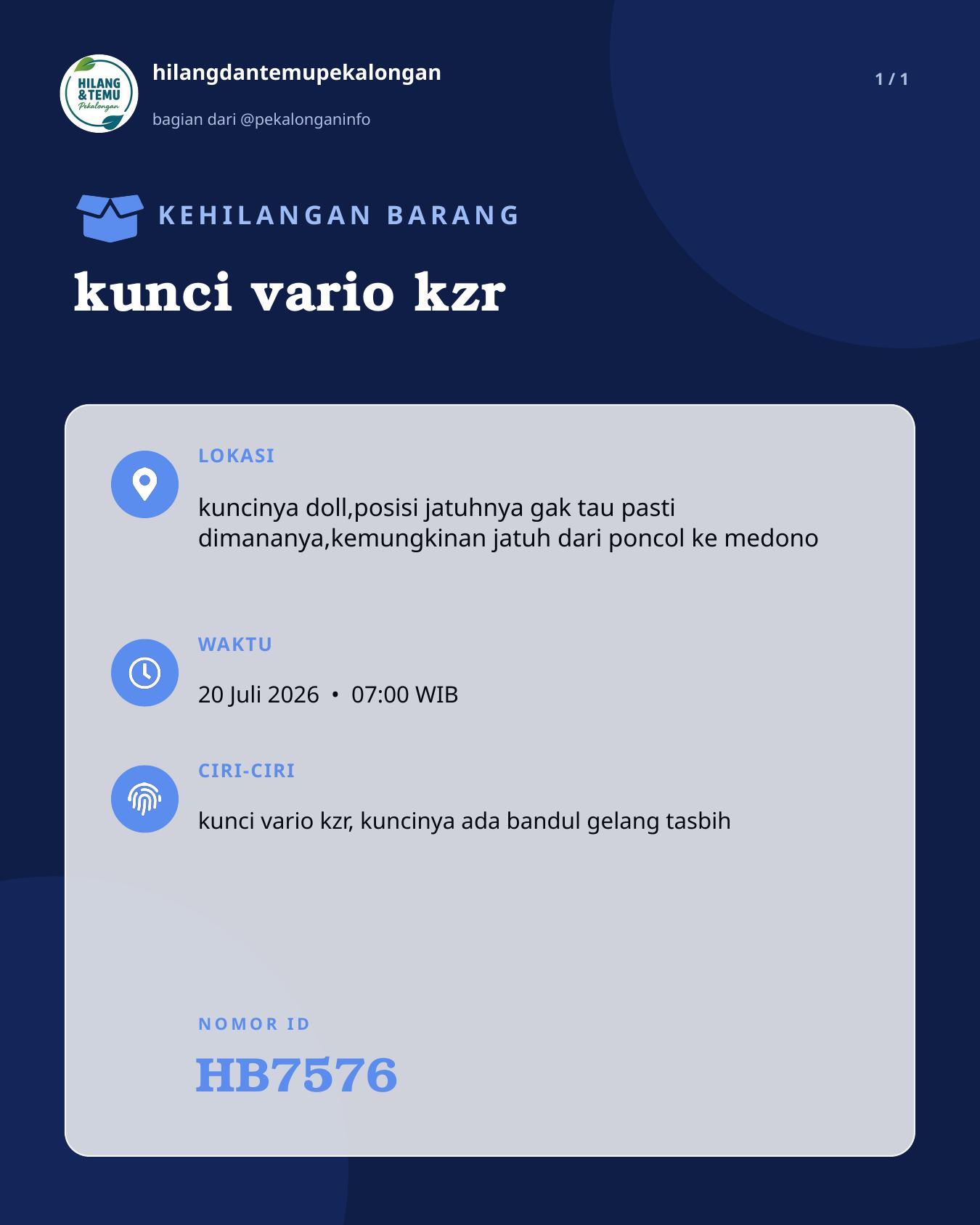 Slide laporan kunci vario kzr (HB7576)