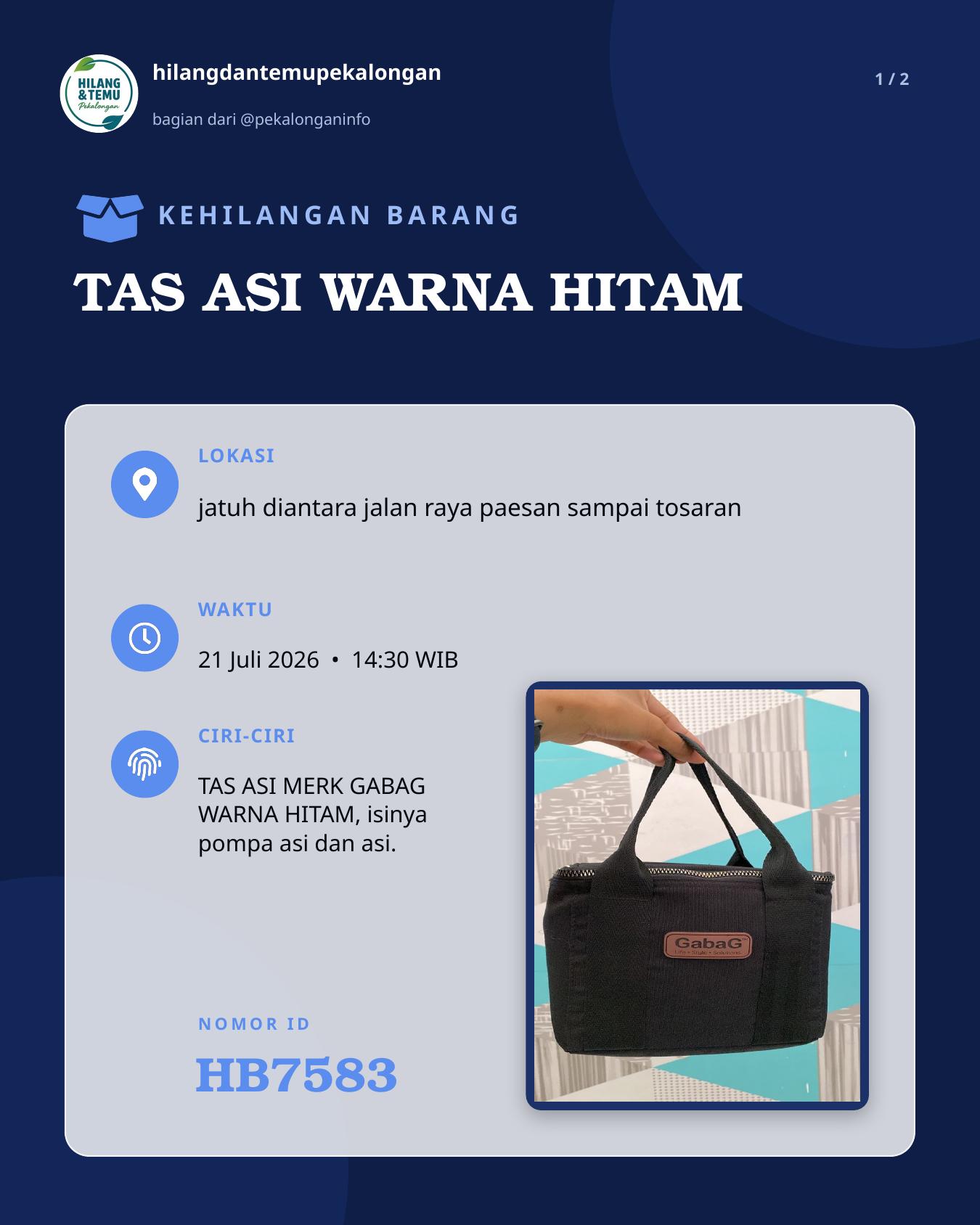 Slide laporan TAS ASI WARNA HITAM (HB7583)
