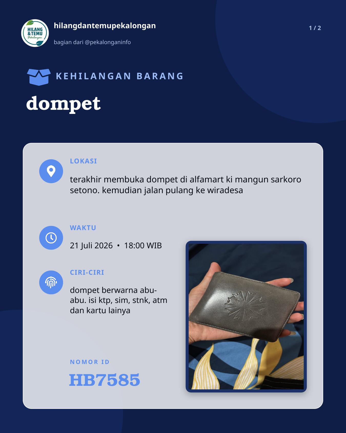 Slide laporan dompet (HB7585)