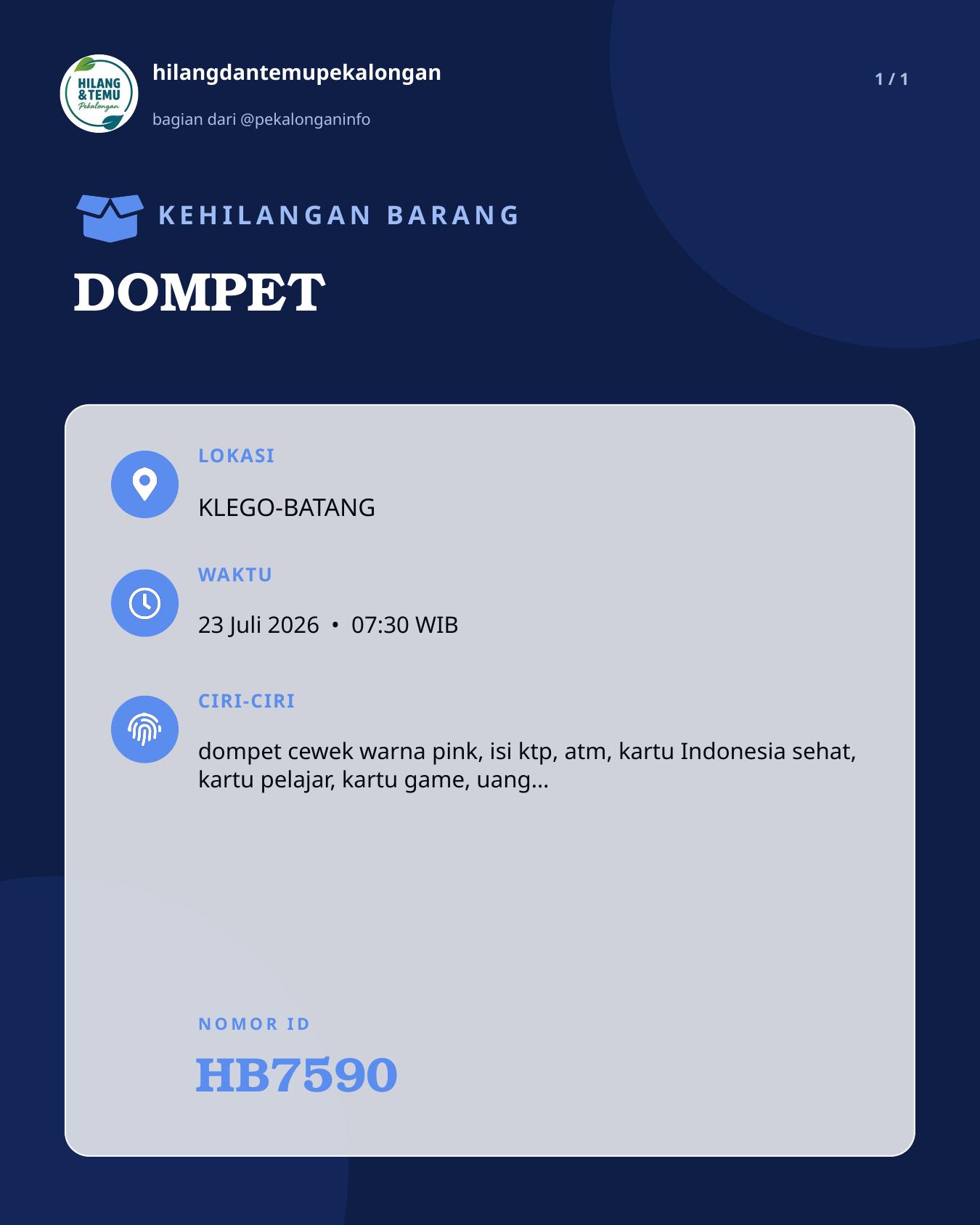 Slide laporan DOMPET (HB7590)