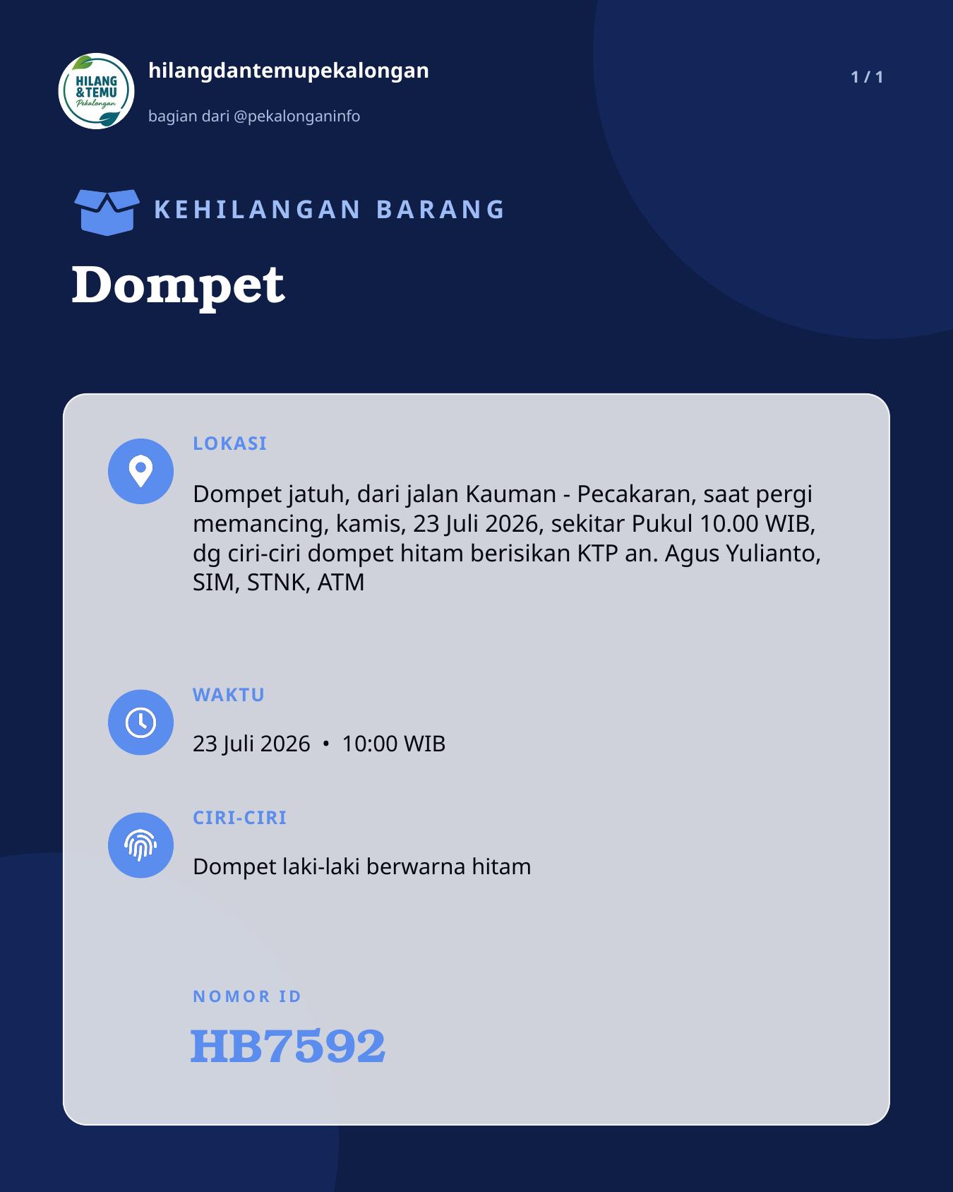 Slide laporan Dompet (HB7592)