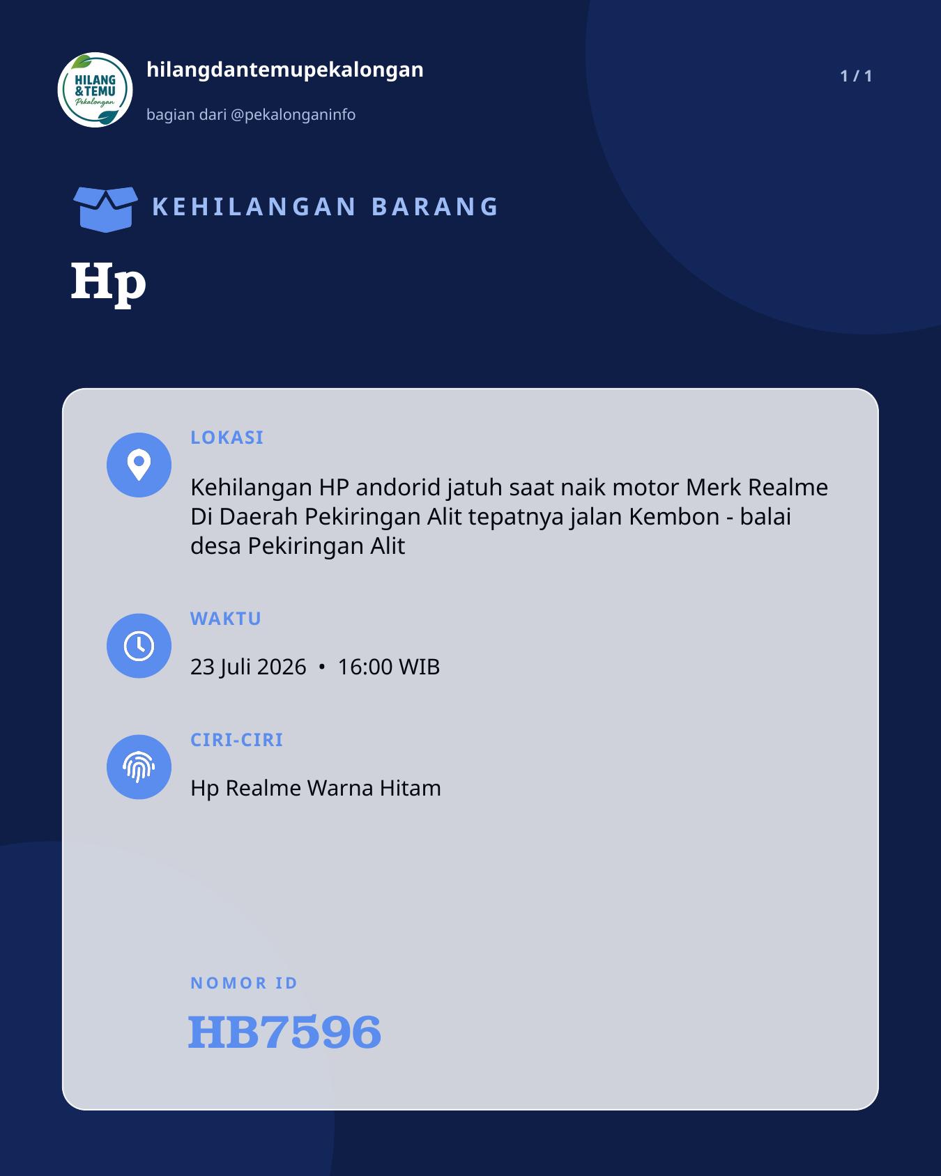 Slide laporan Hp (HB7596)