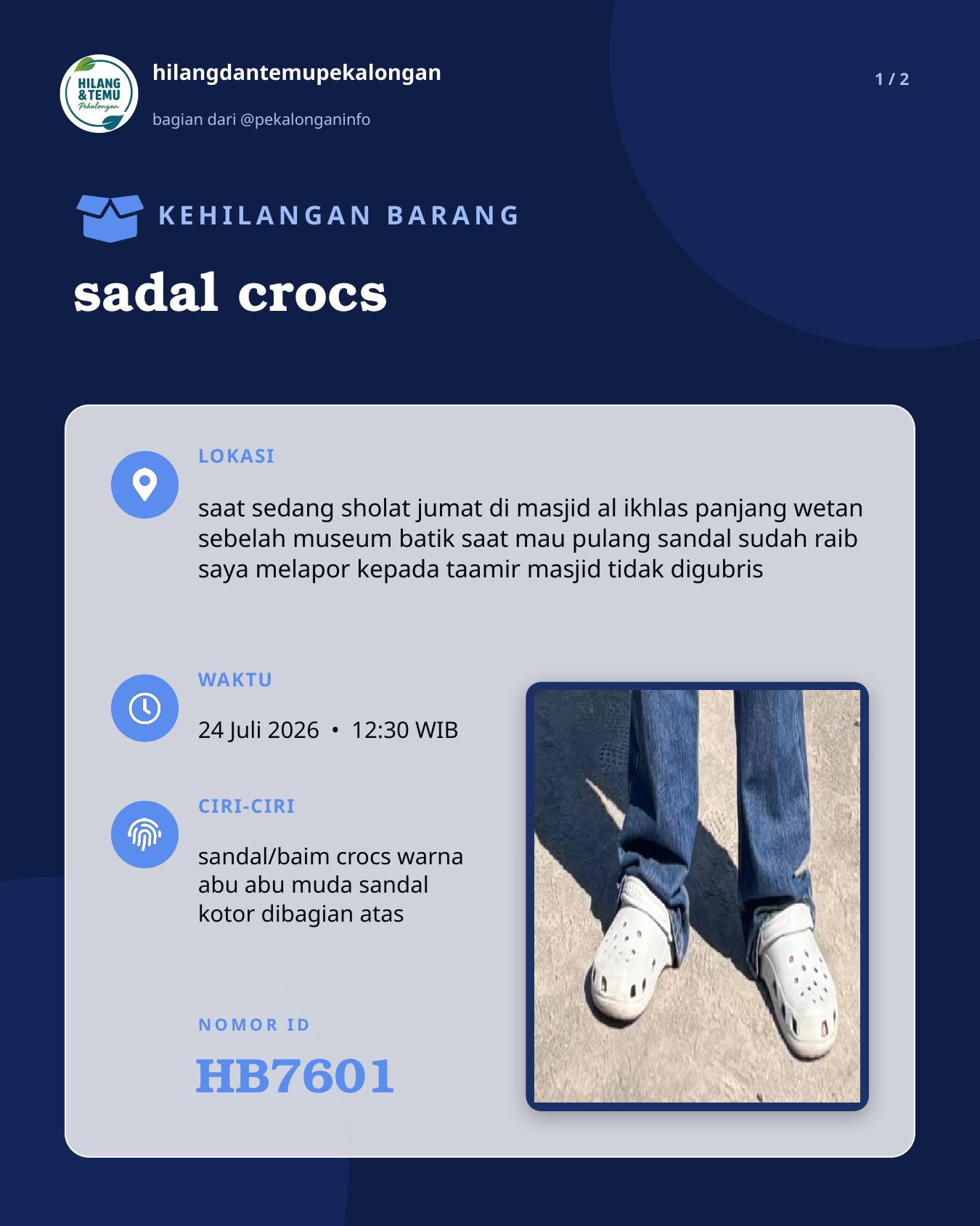 Slide laporan sadal crocs (HB7601)