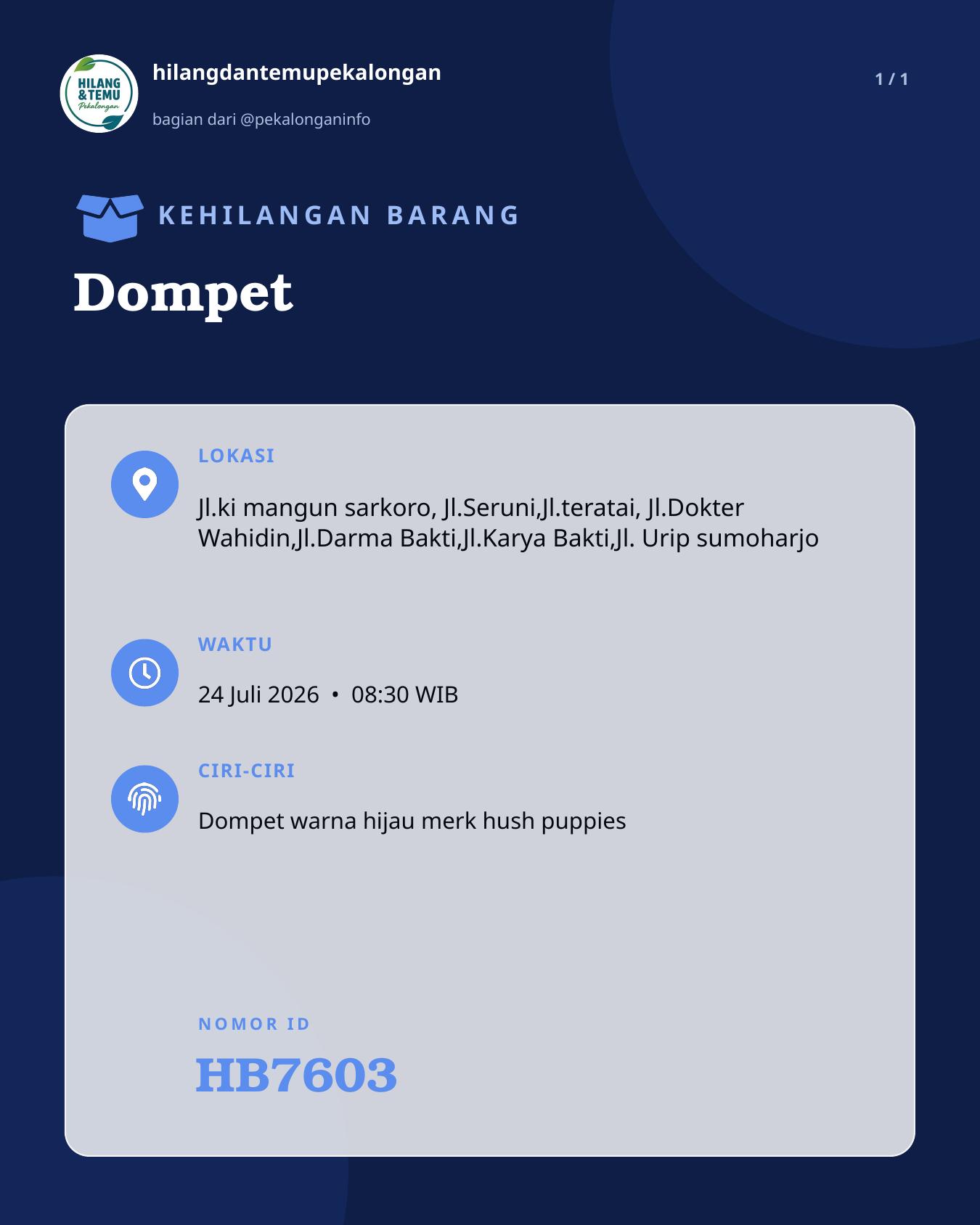 Slide laporan Dompet (HB7603)