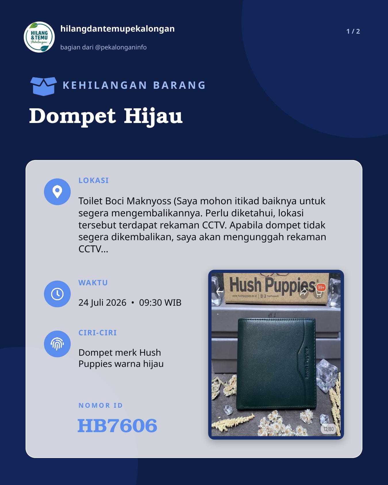 Slide laporan Dompet Hijau (HB7606)