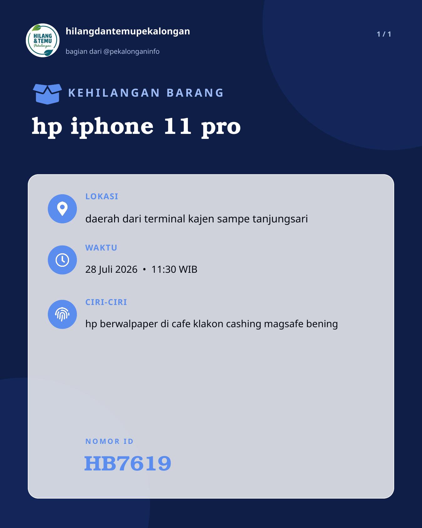 Slide laporan hp iphone 11 pro (HB7619)
