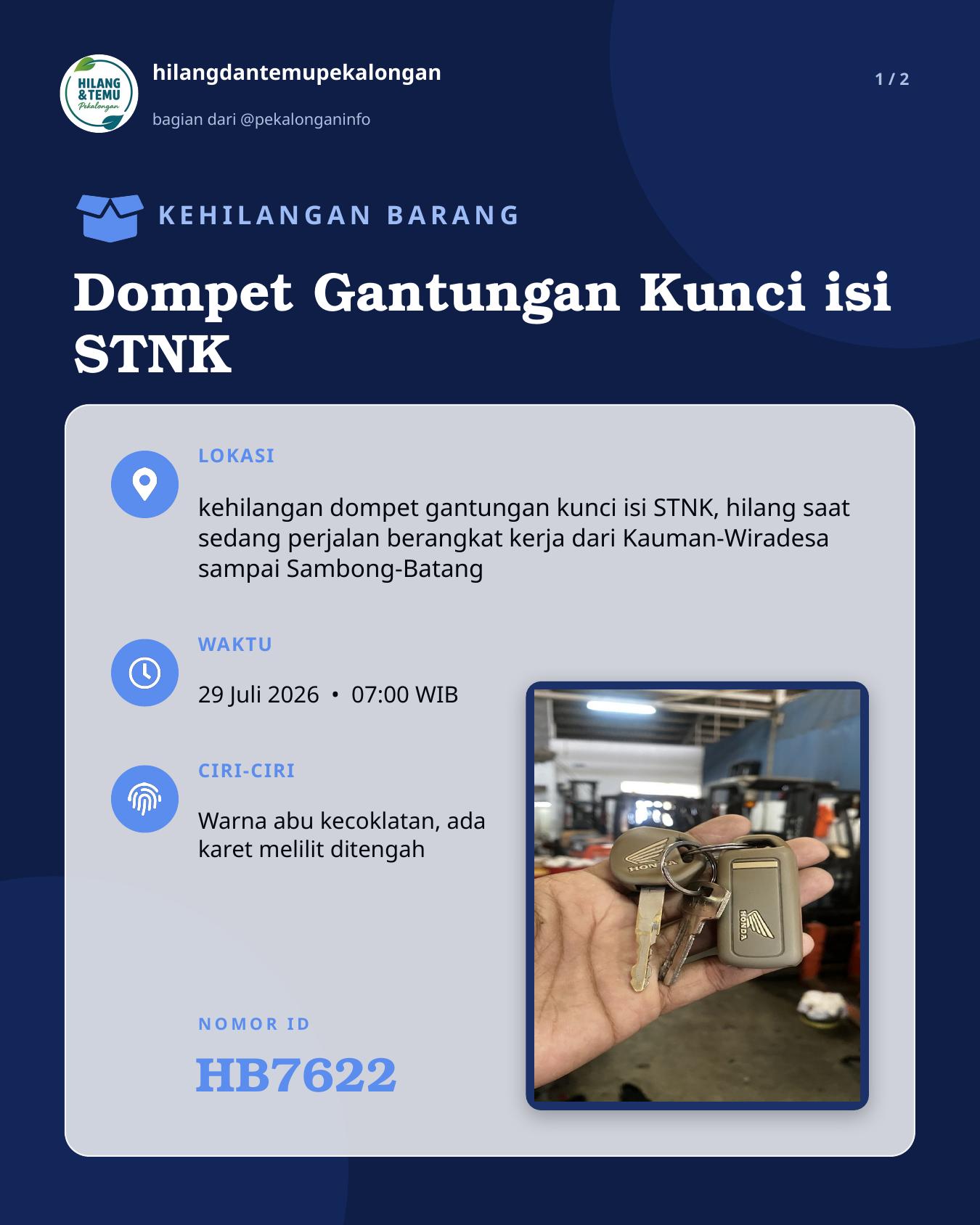 Slide laporan Dompet Gantungan Kunci isi STNK (HB7622)