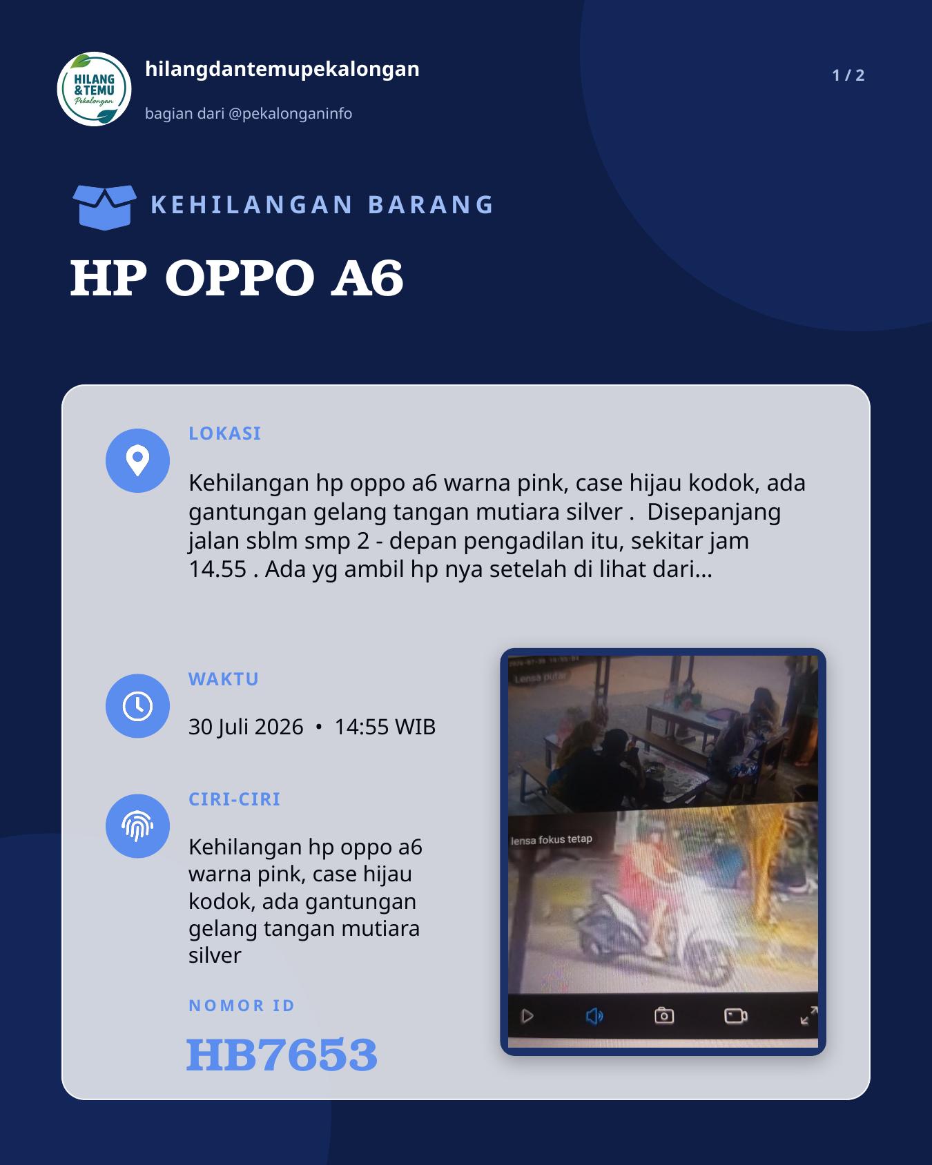 Slide laporan HP OPPO A6 (HB7653)