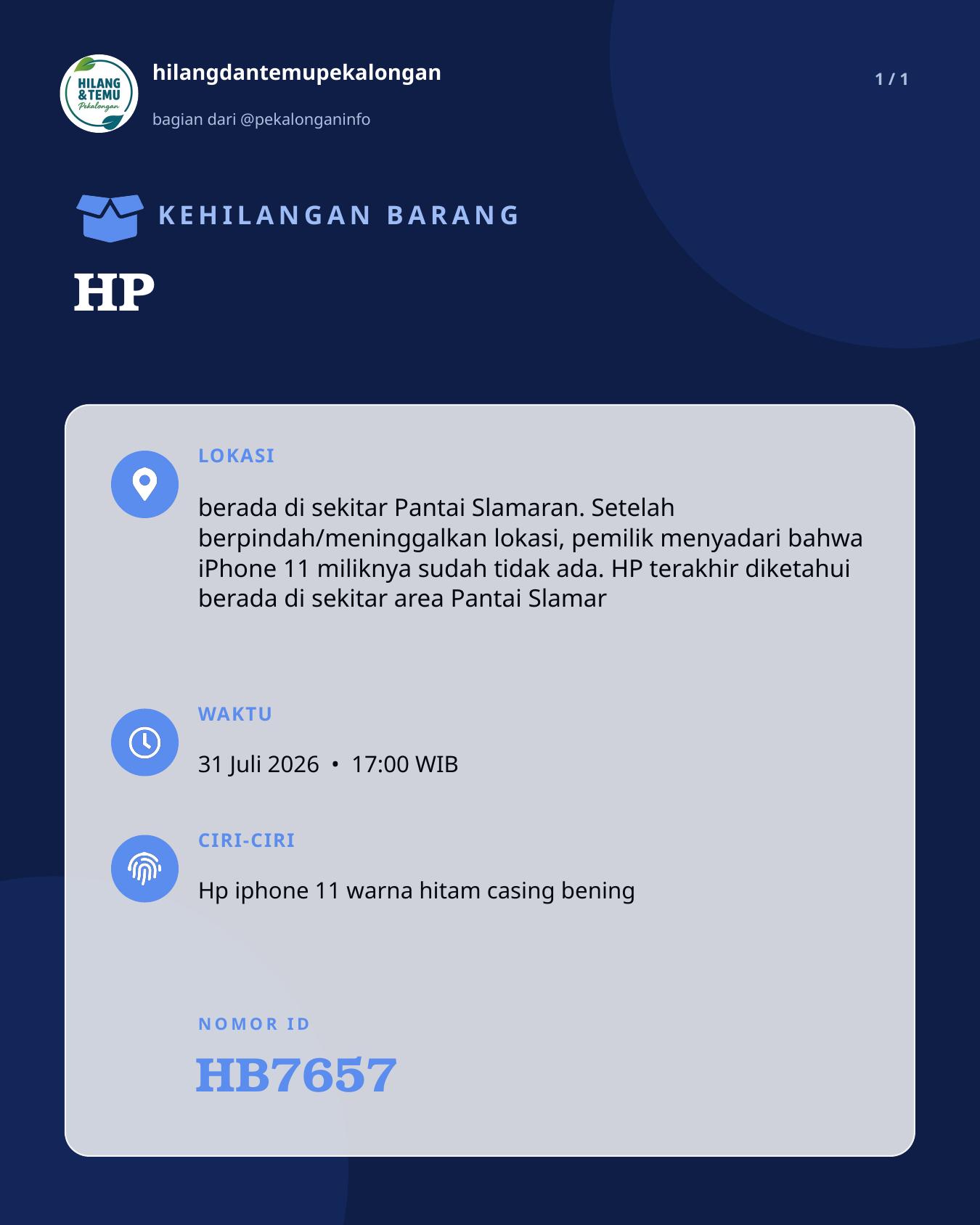 Slide laporan HP (HB7657)