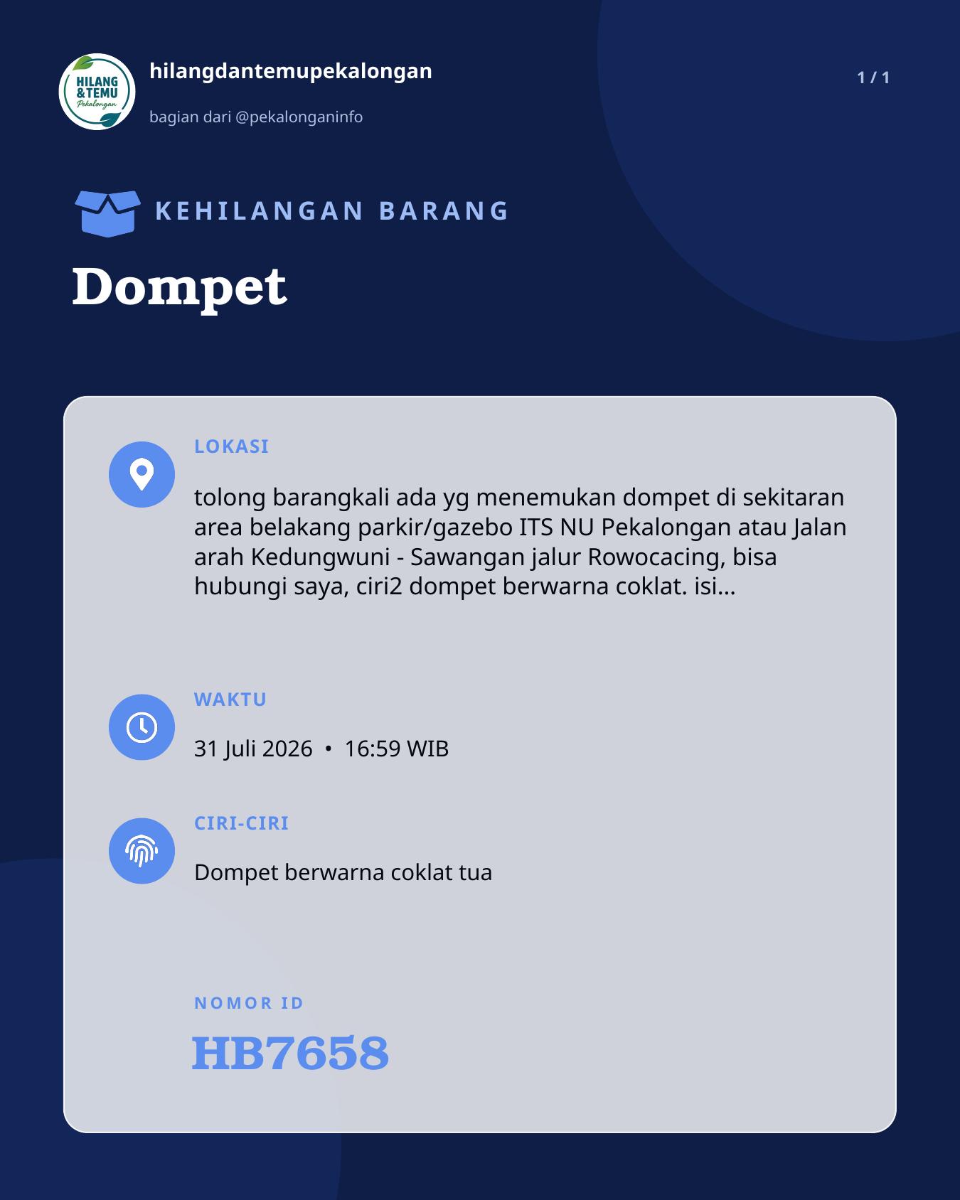 Slide laporan Dompet (HB7658)
