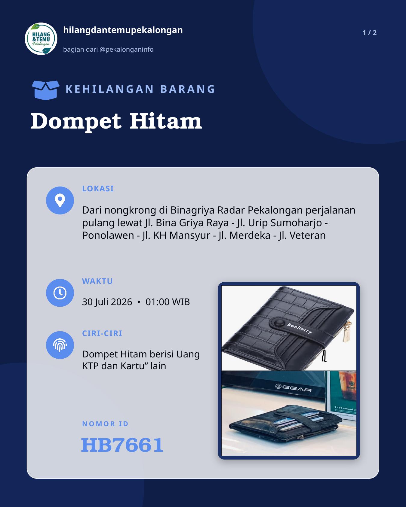 Slide laporan Dompet Hitam (HB7661)