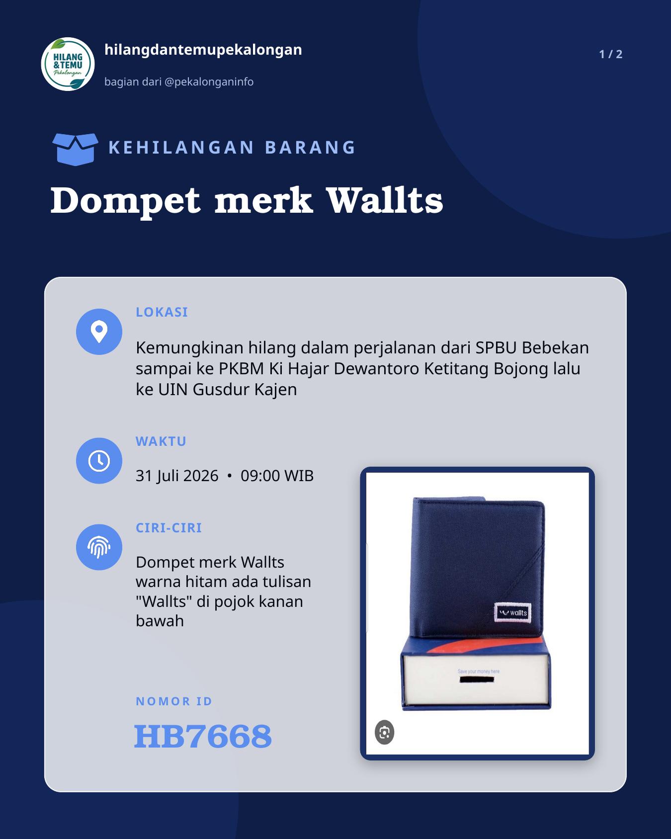 Slide laporan Dompet merk Wallts (HB7668)