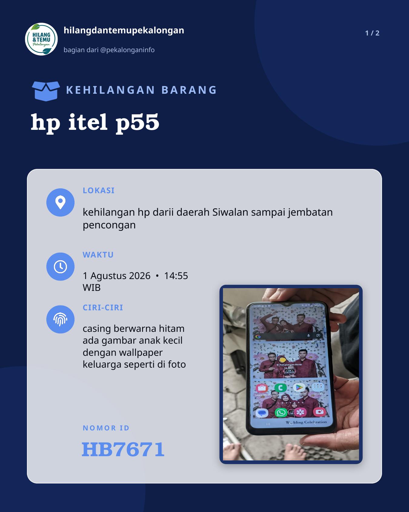 Slide laporan hp itel p55 (HB7671)