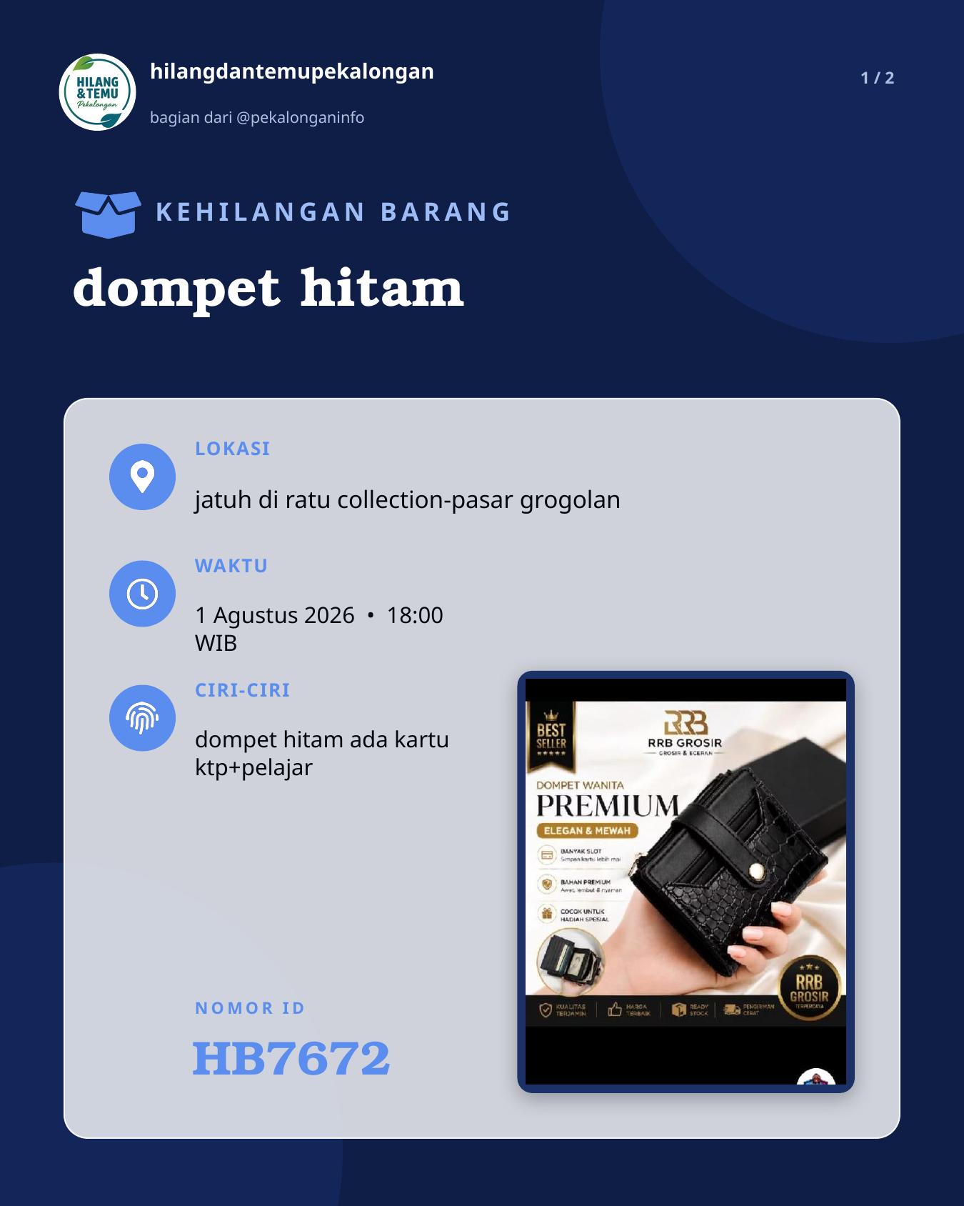 Slide 1 laporan dompet hitam