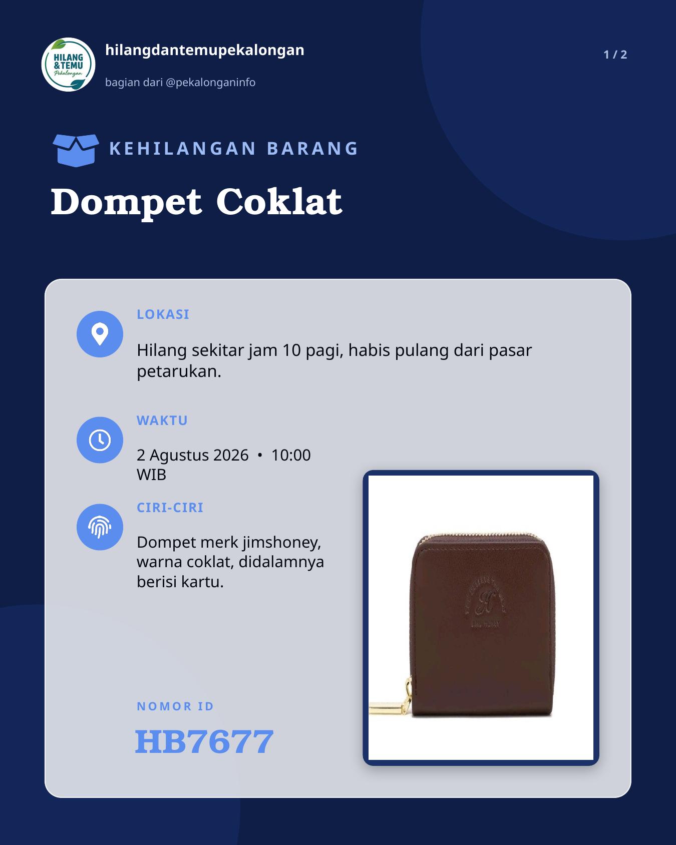 Slide laporan Dompet Coklat (HB7677)