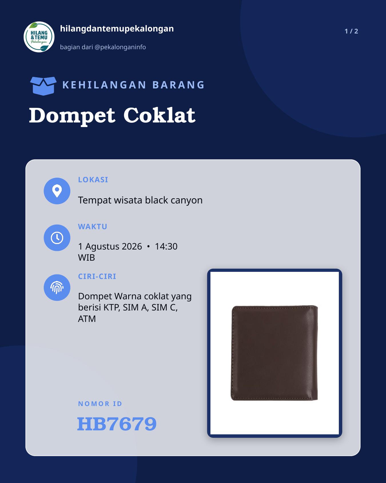 Slide laporan Dompet Coklat (HB7679)