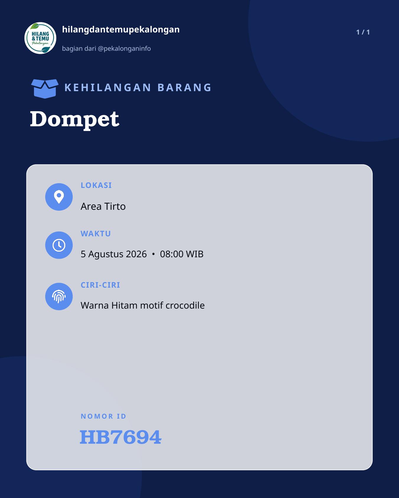 Slide laporan Dompet (HB7694)
