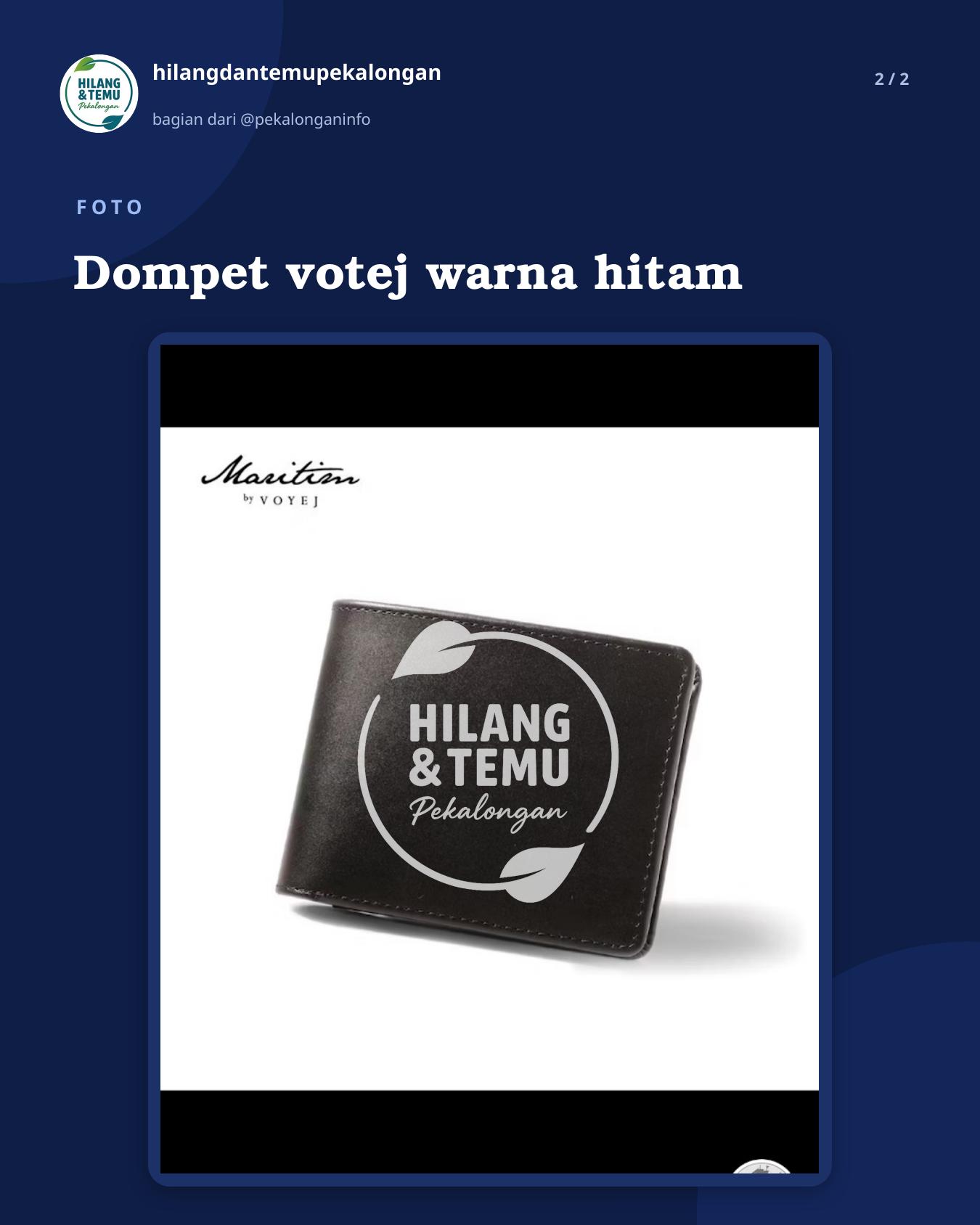 Slide 2 laporan Dompet votej warna hitam