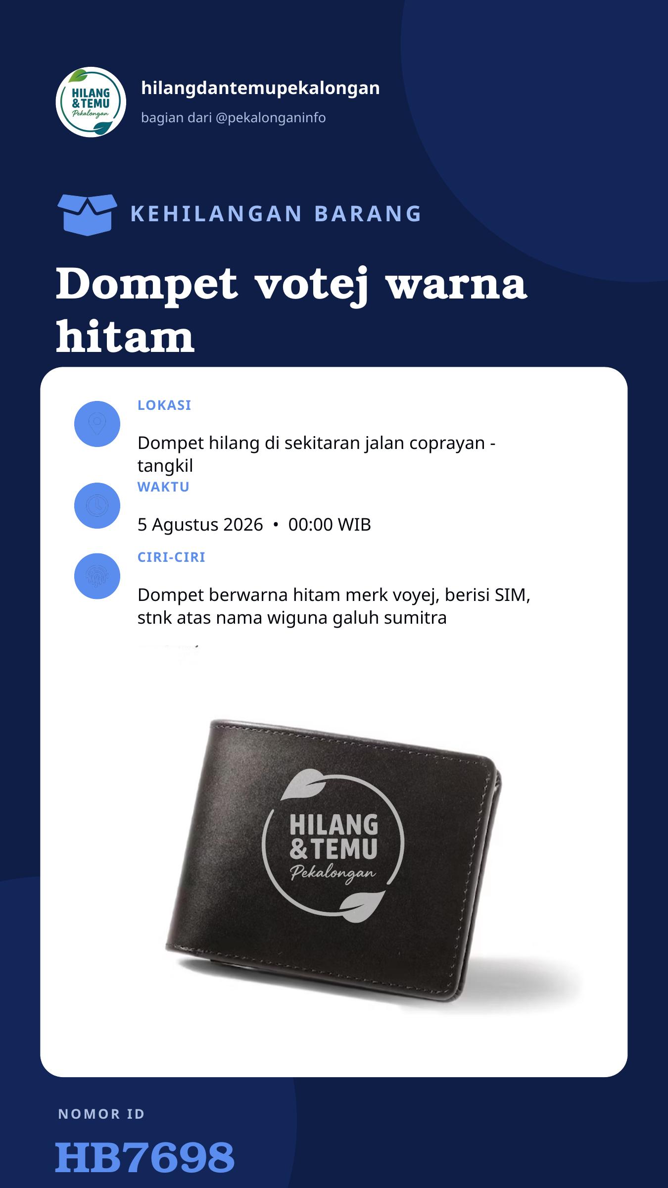 Story 9:16 laporan Dompet votej warna hitam