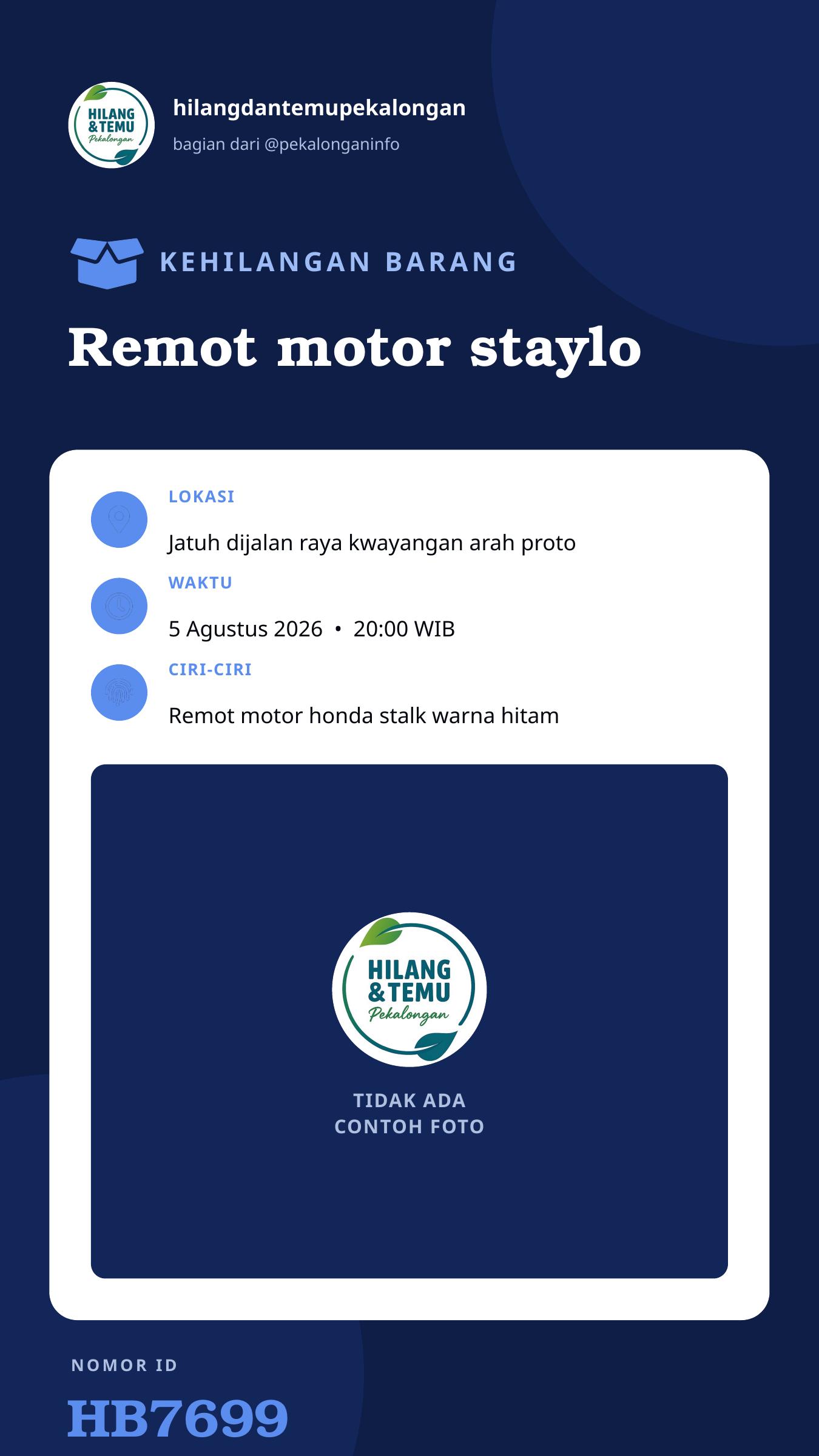 Story 9:16 laporan Remot motor staylo