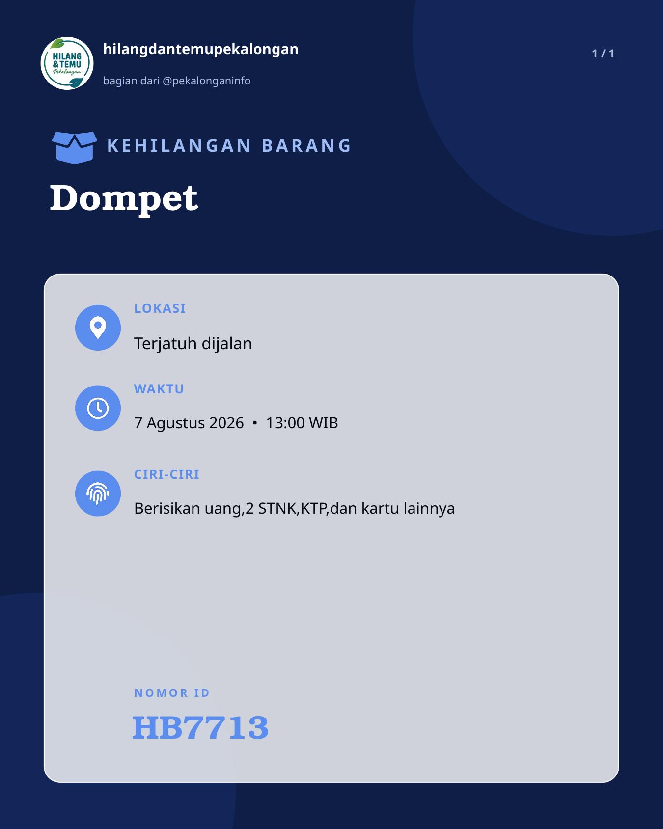 Slide laporan Dompet (HB7713)