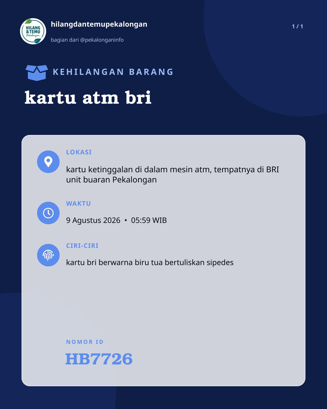 Slide laporan kartu atm bri (HB7726)