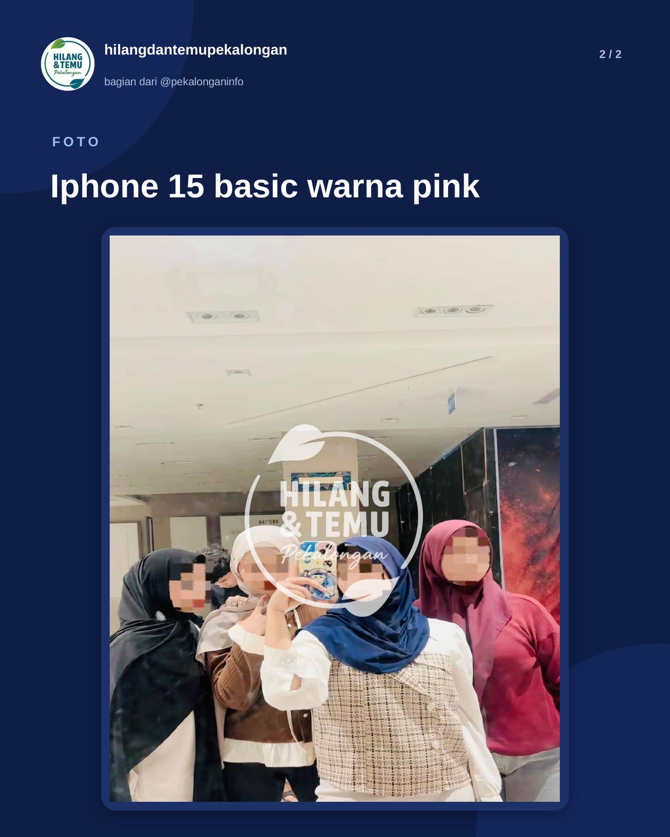Slide 2 laporan Iphone 15 basic warna pink