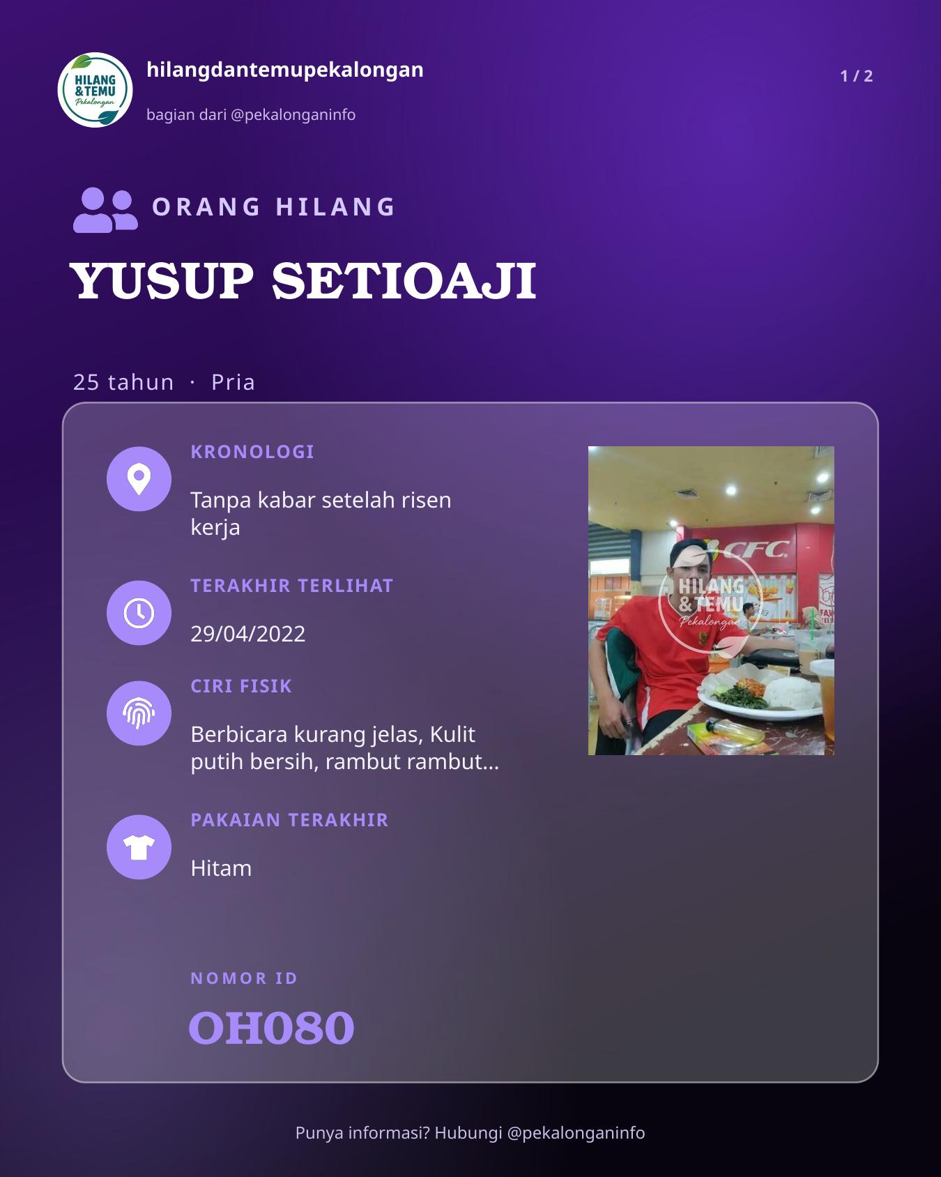 Slide 1 laporan YUSUP SETIOAJI