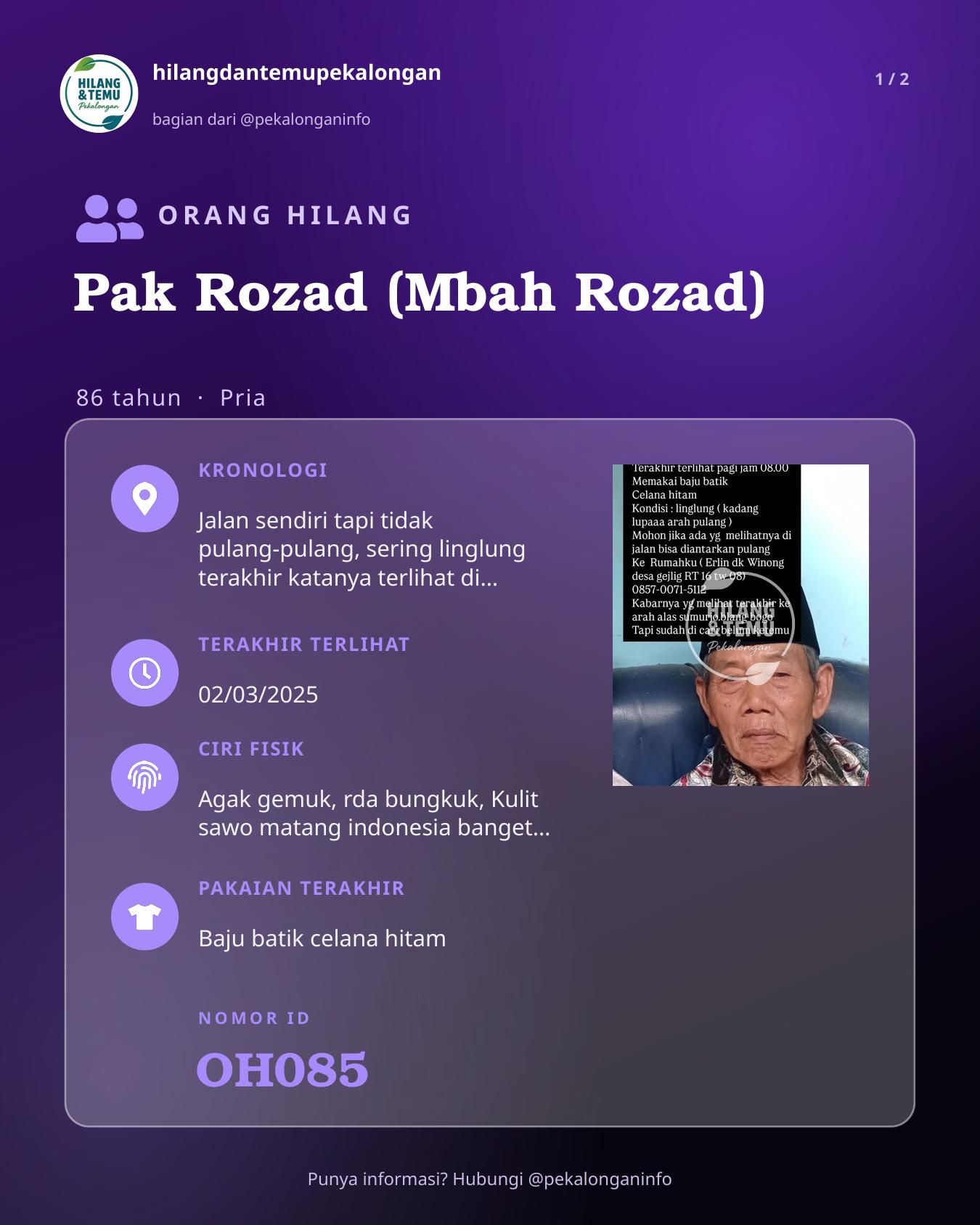 Slide 1 laporan Pak Rozad (Mbah Rozad)