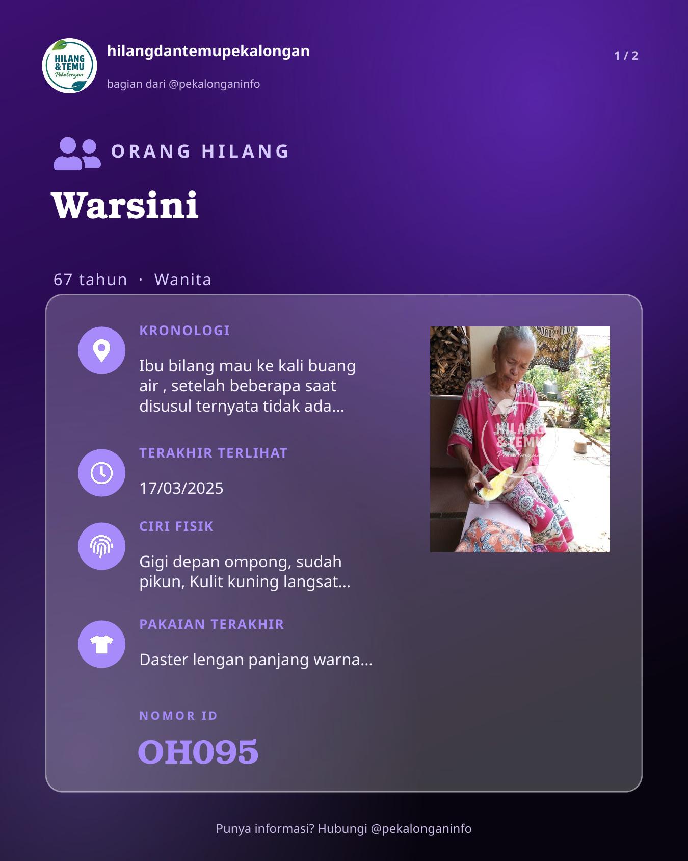 Slide 1 laporan Warsini