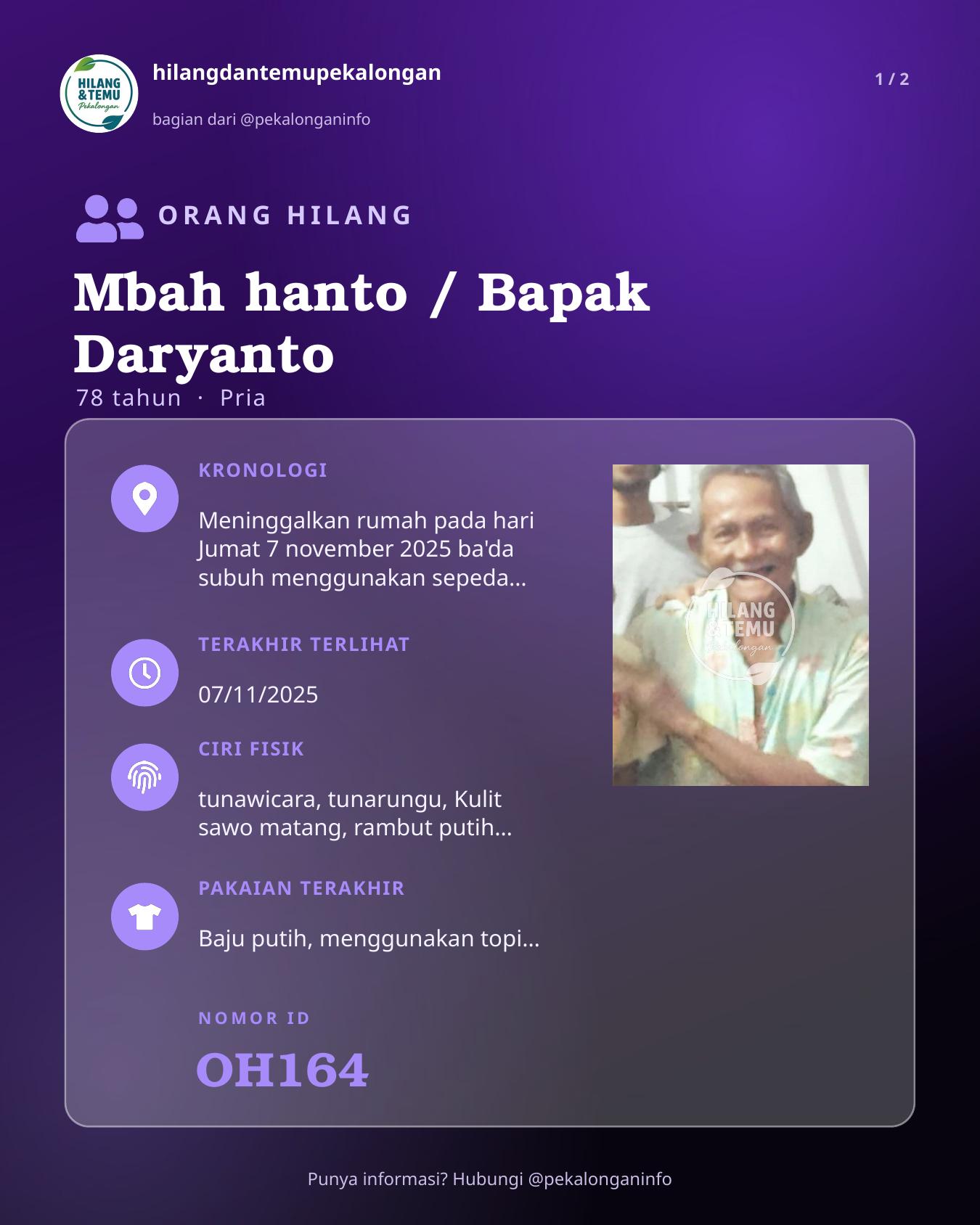 Slide 1 laporan Mbah hanto / Bapak Daryanto